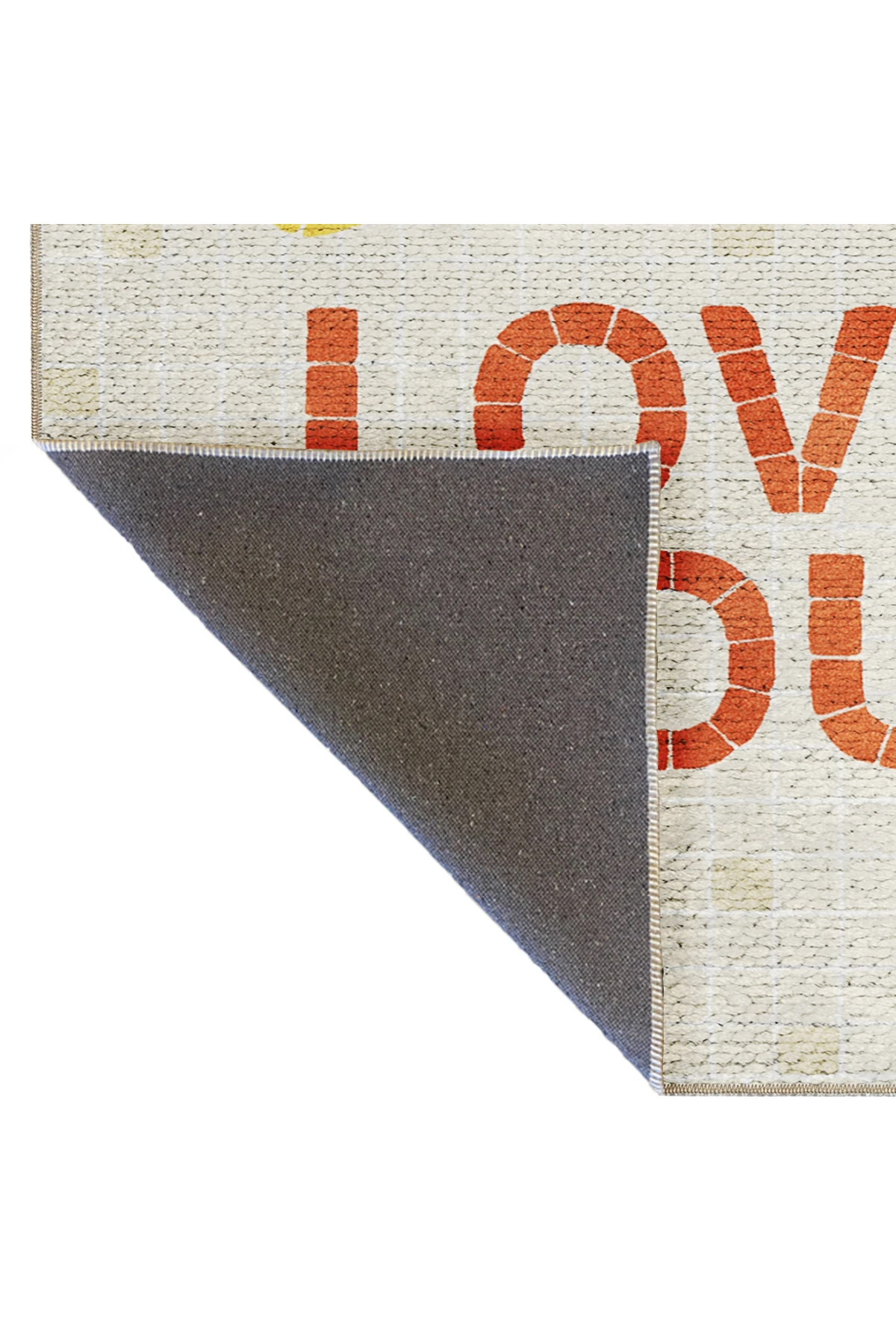 MOSSO DİSCO Yazılı Desen Dokuma Taban Vintage Dekoratif Halımosso985