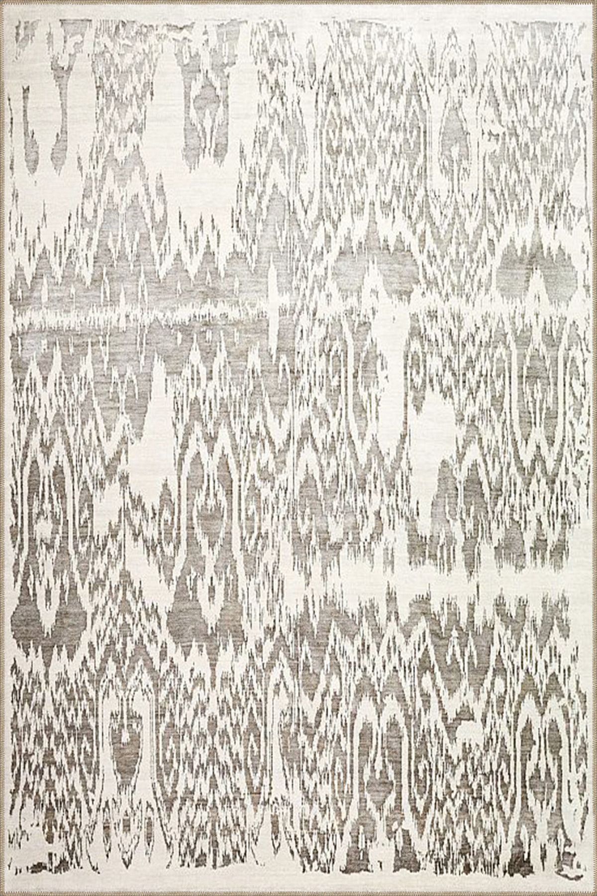 Gri Renkli Açık Tonlarda Akan Motifli Desenli Modern Dekoratif Halı 4400