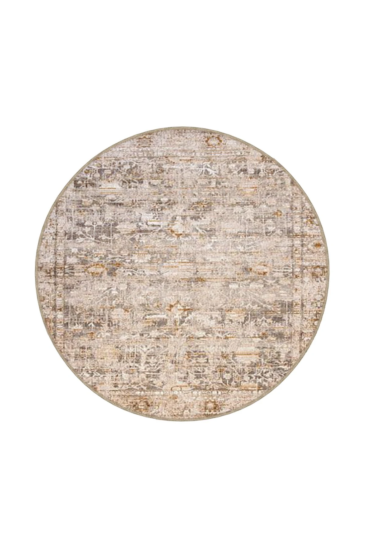 Krem Geometrik Desenli Dokuma Taban miravip816