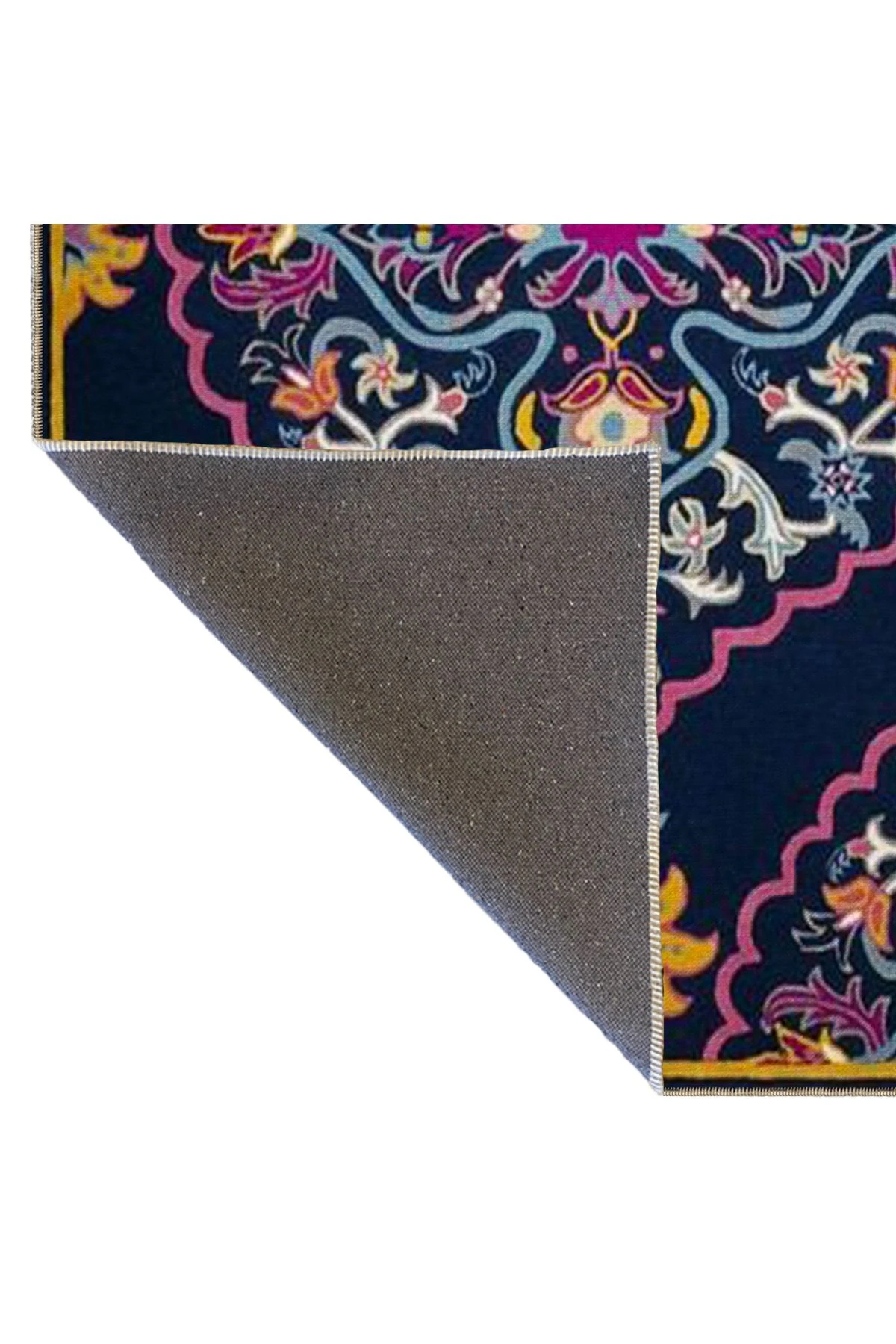 Laciver Temalı Çok Renkli Geleneksel Motif Desenli Vintage Dekoratif Halı 4712