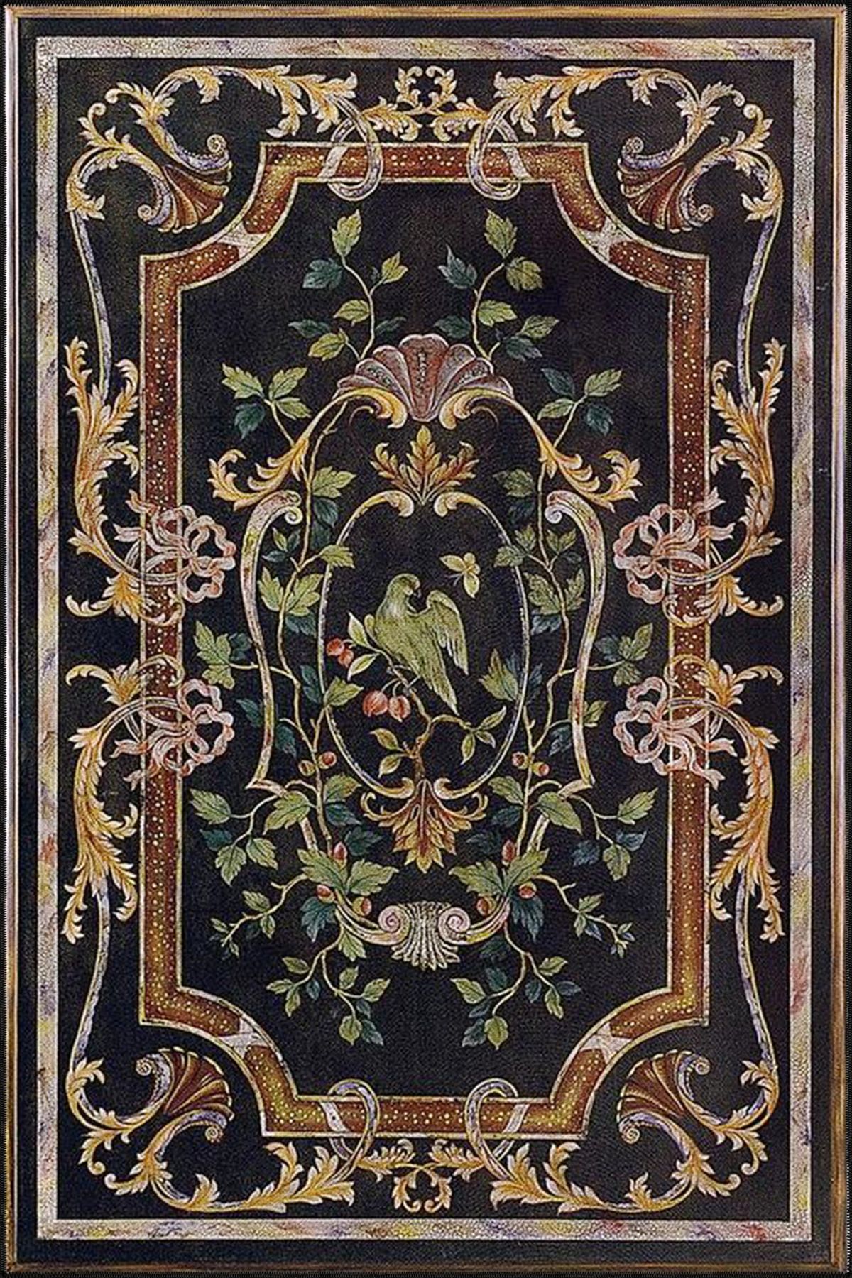 Kahverengi Siyah Geometrik Floral Modern Dekoratif Halı miravip150