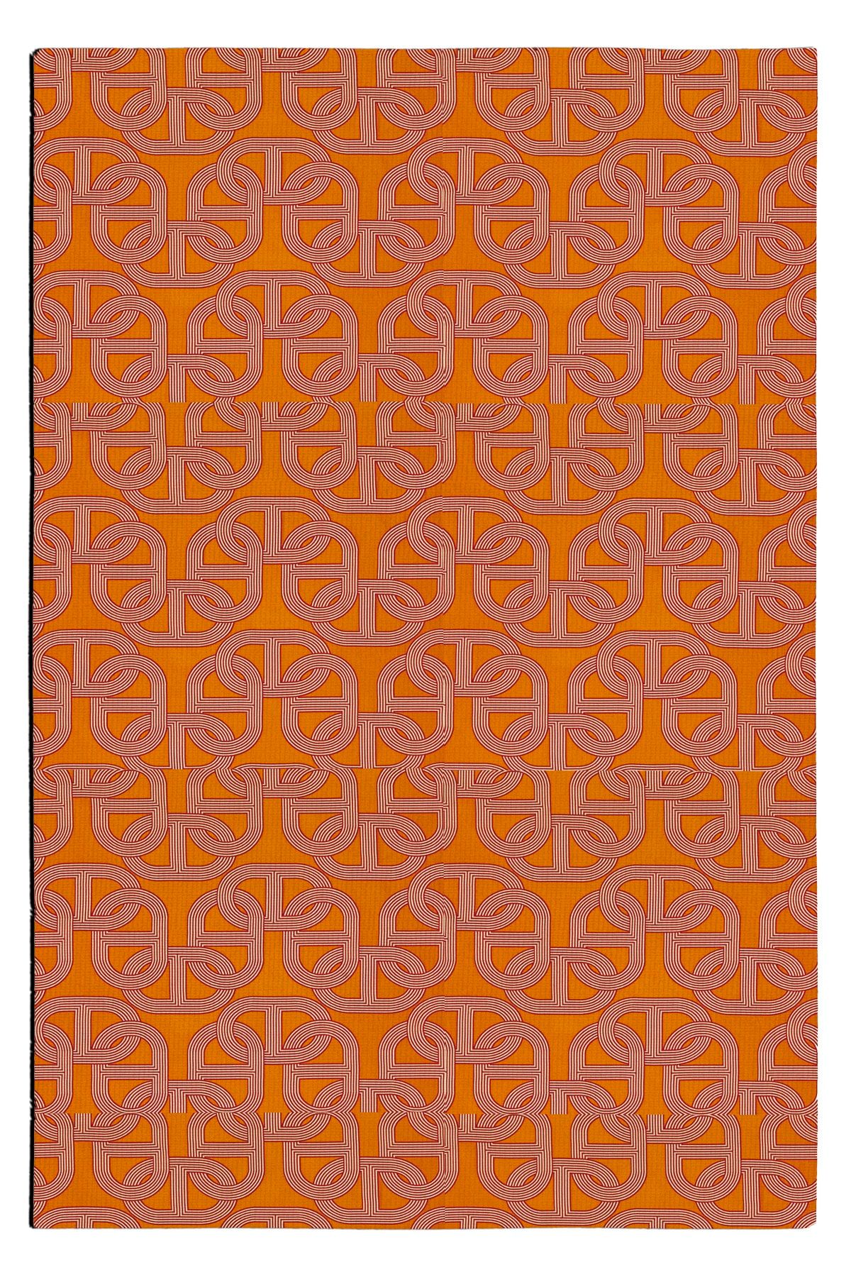 Mira 966 Zincir Temalı Turuncu Bordo Dokuma Taban Halı