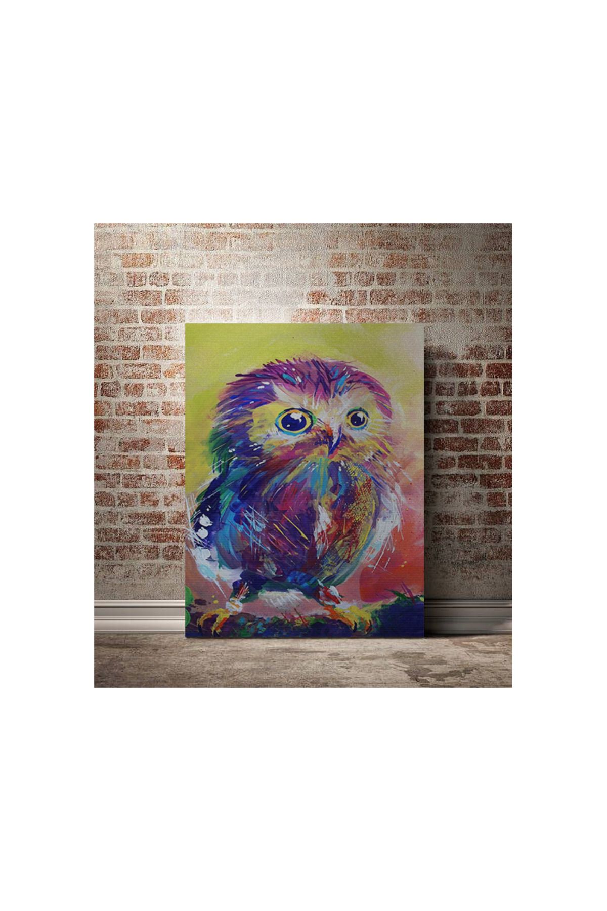 Kanvas Tablo Yavru Baykuş Desenli Temalı Tablo