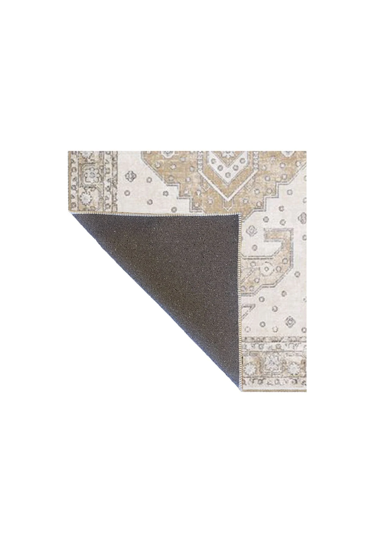 Krem Geometrik Desenli Dokuma Taban Halı miravip339