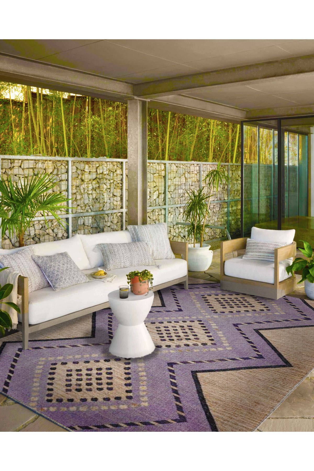 Çapraz Akan Mor Temalı Dokuma Taban Halı ve Yıkanabilir Halı miravip10333