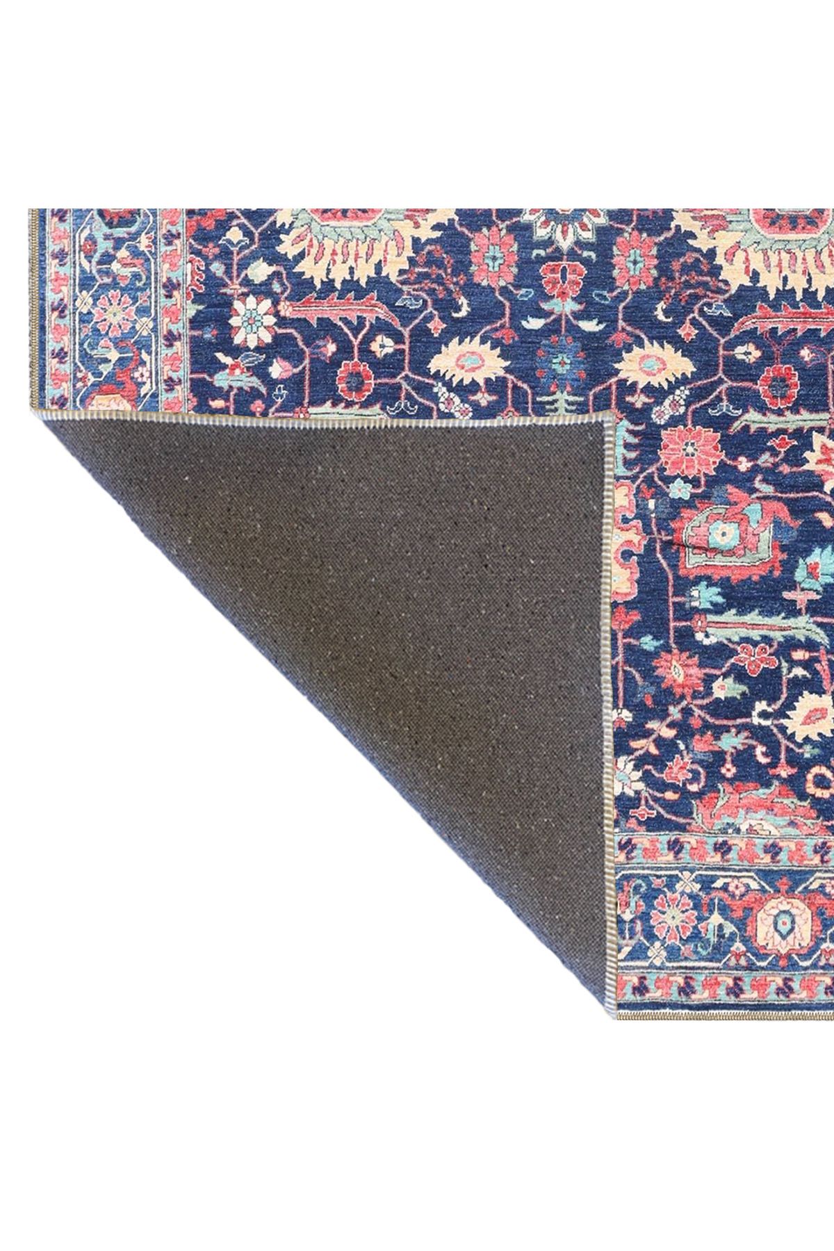 Mor Bordürlü Botanik Temalı Desenli Dokuma Taban Halı ve Yıkanabilir Halı aloha2