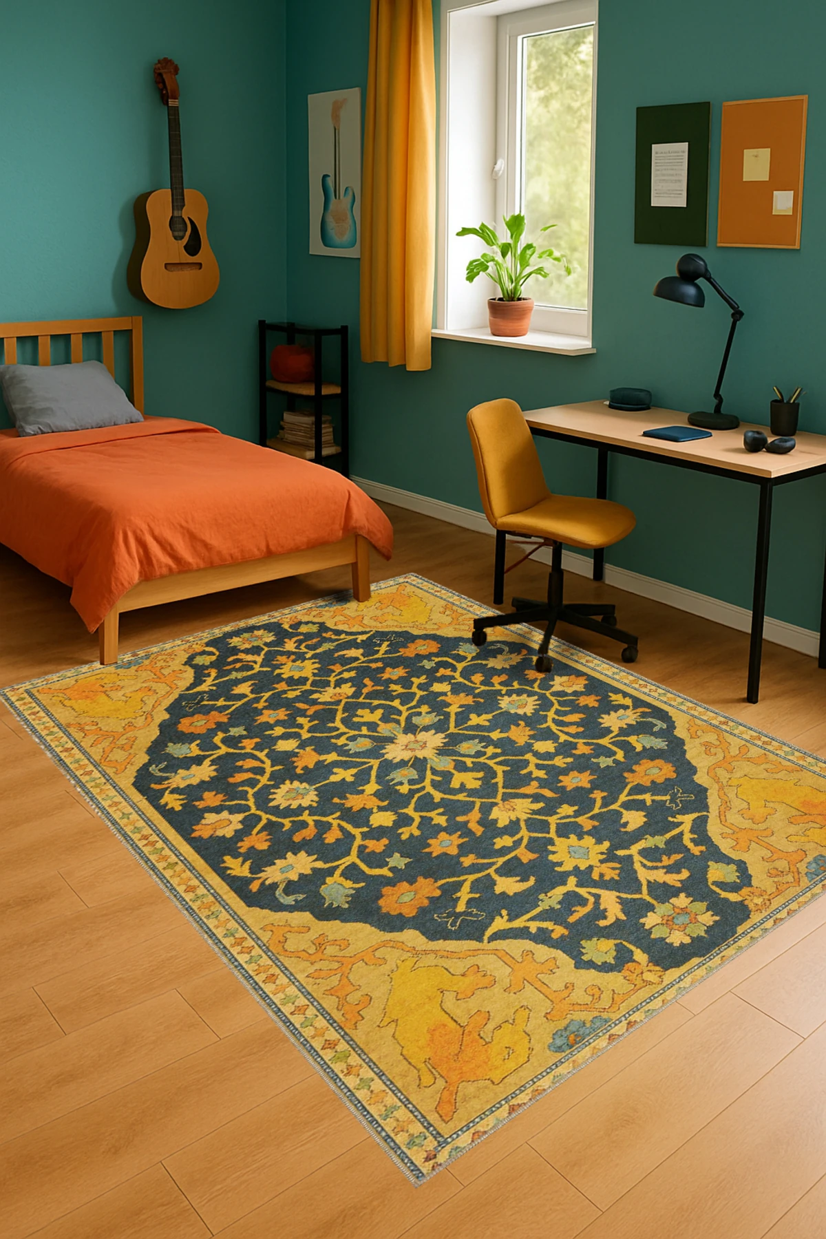 MOSSO Geleneksel Motifli Desen Dokuma Taban Vintage Dekoratif Halı mosso886