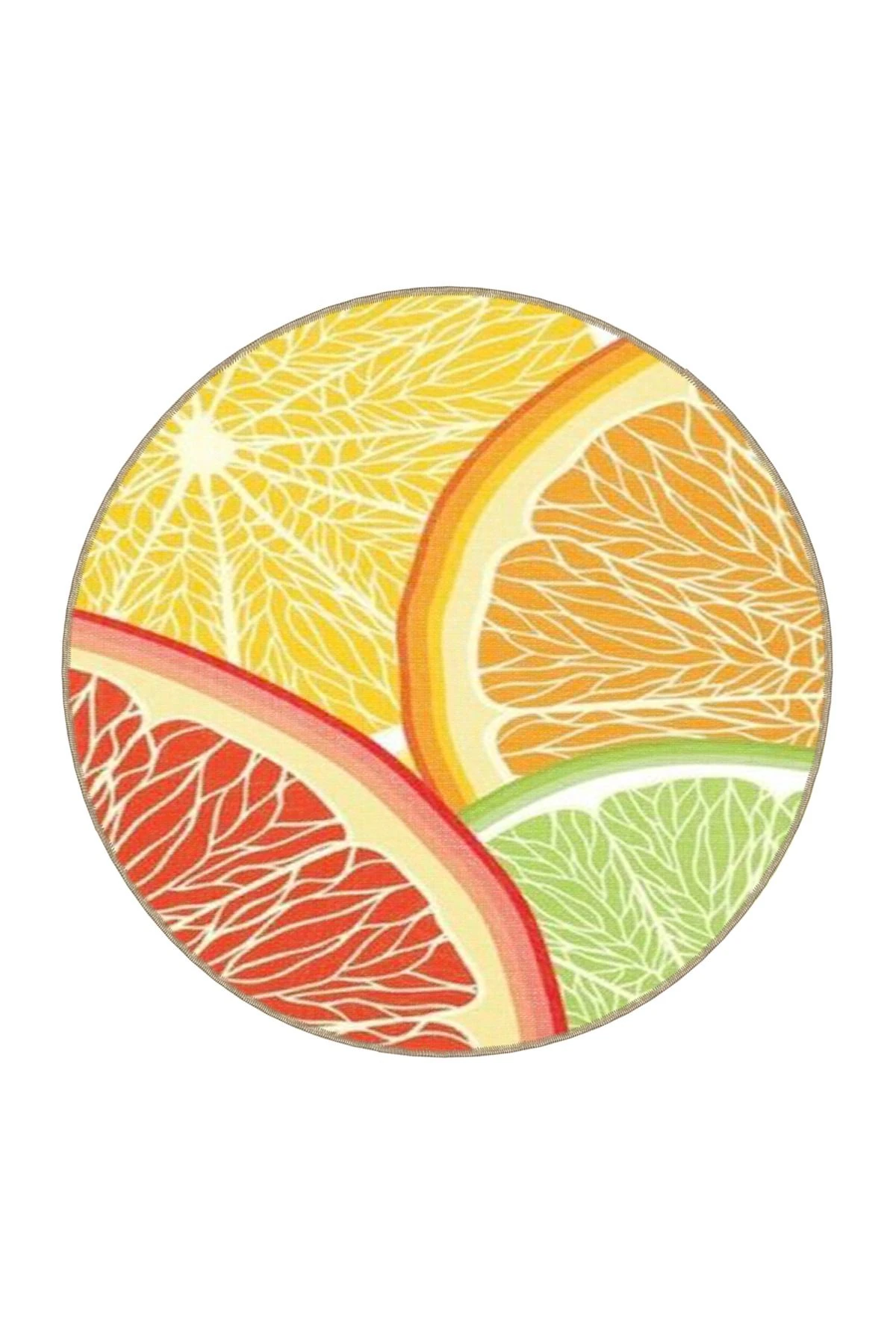 Çok Renkli Meyve Portakal Desenli Kreatif Modern Dekoratif Halı 4716