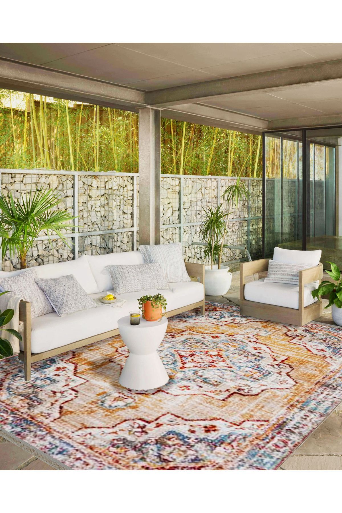 Alya Koleksiyonu Mavi Kahve Tonlarda Eskitme Görünümlü Dokuma Taban Dekoratif Halı alya01