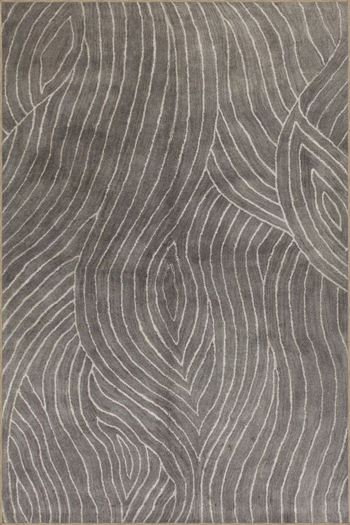 Kahverengi Renkli Çizgili Temalı Desenli Modern Dekoratif Halı ve Yıkanabilir Halı miravip9598