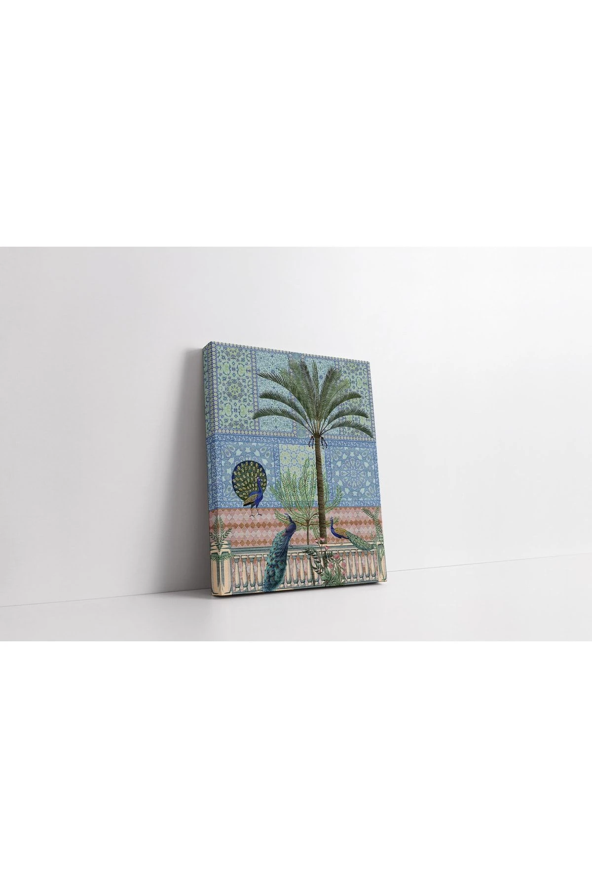 Kanvas Tablo Palmiye Tavus Kuşu Etnik Tema 1285