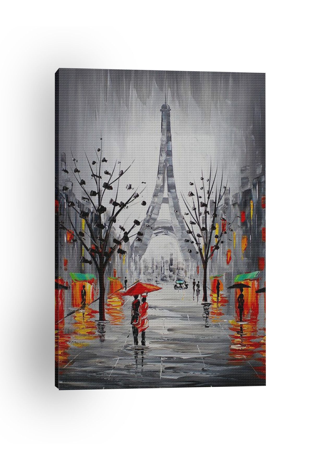 Kanvas Tablo Yağmurlu Eyfel Desenli Temalı Tablo