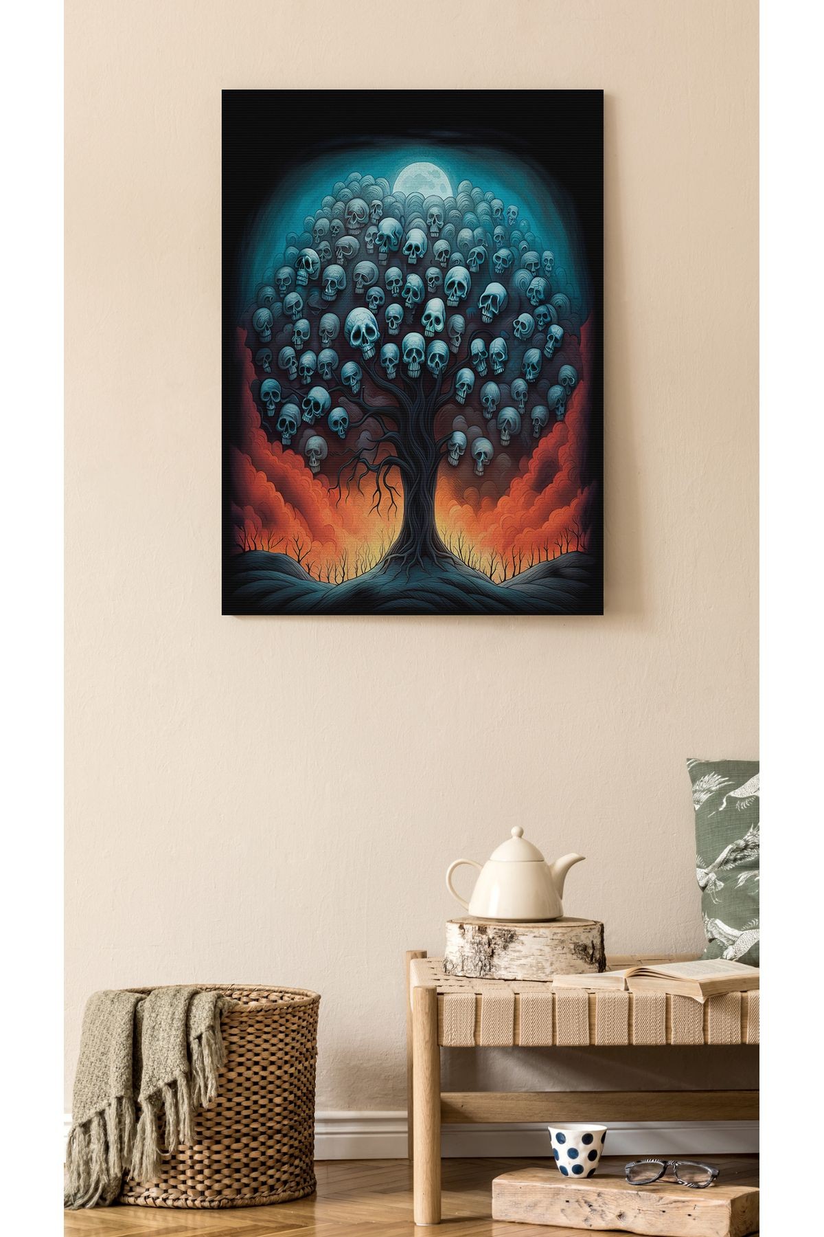 Kanvas Tablo Kurukafa Ağaç Desenli Modern Tablo