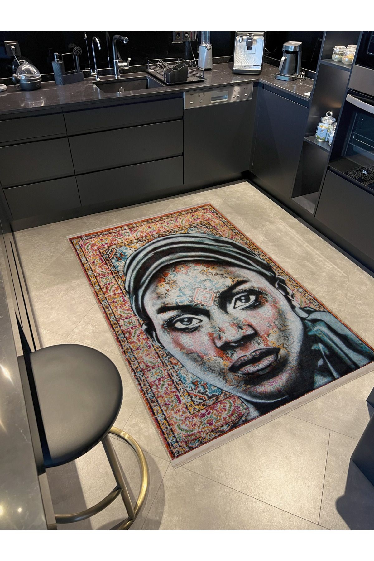 Çok Renkli Geleneksel Motif Etnik Desenli Kreatif Vintage Dekoratif Halı 2589
