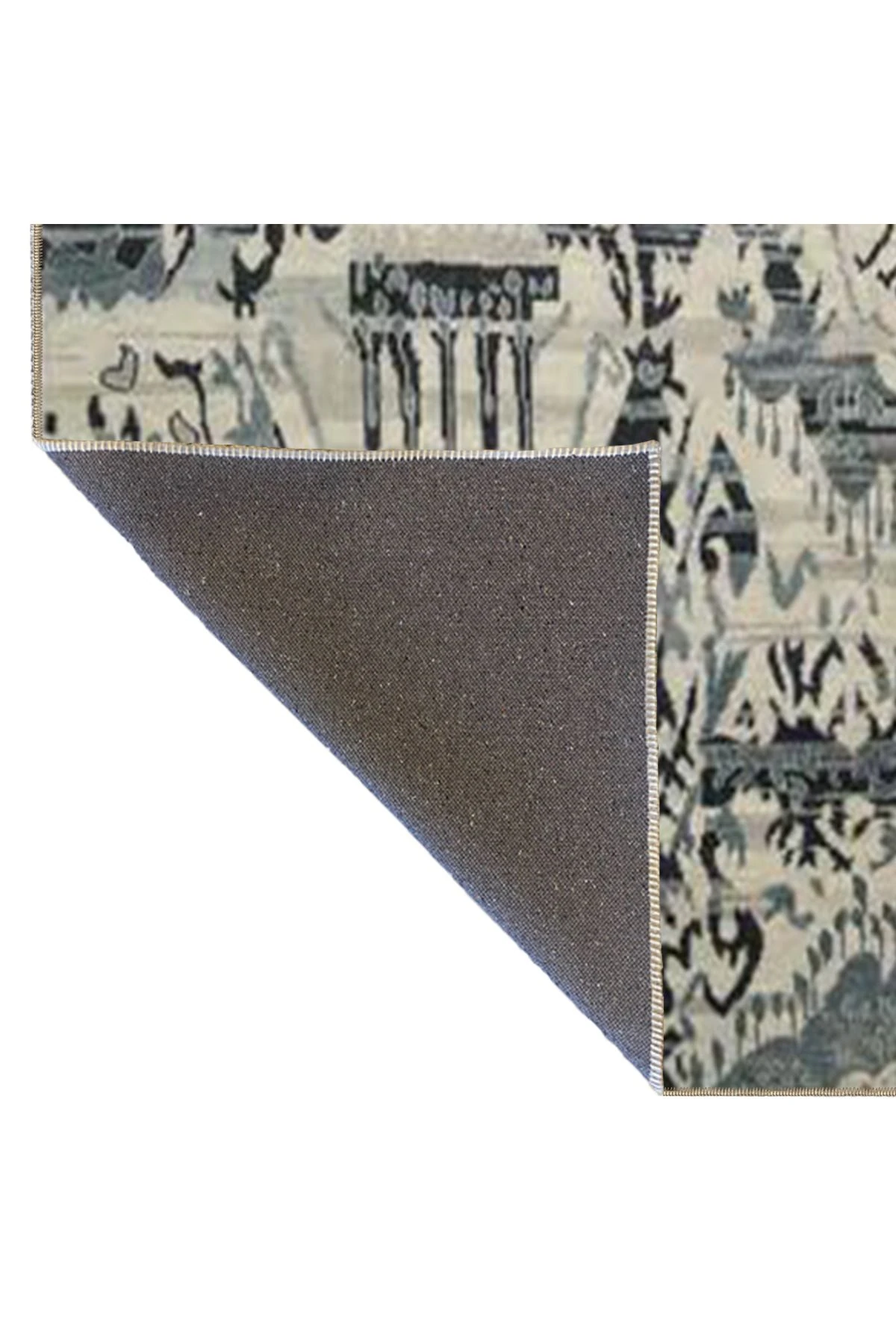 Gri Tonlarında Kreatif Dokuma Taban Halı 4001