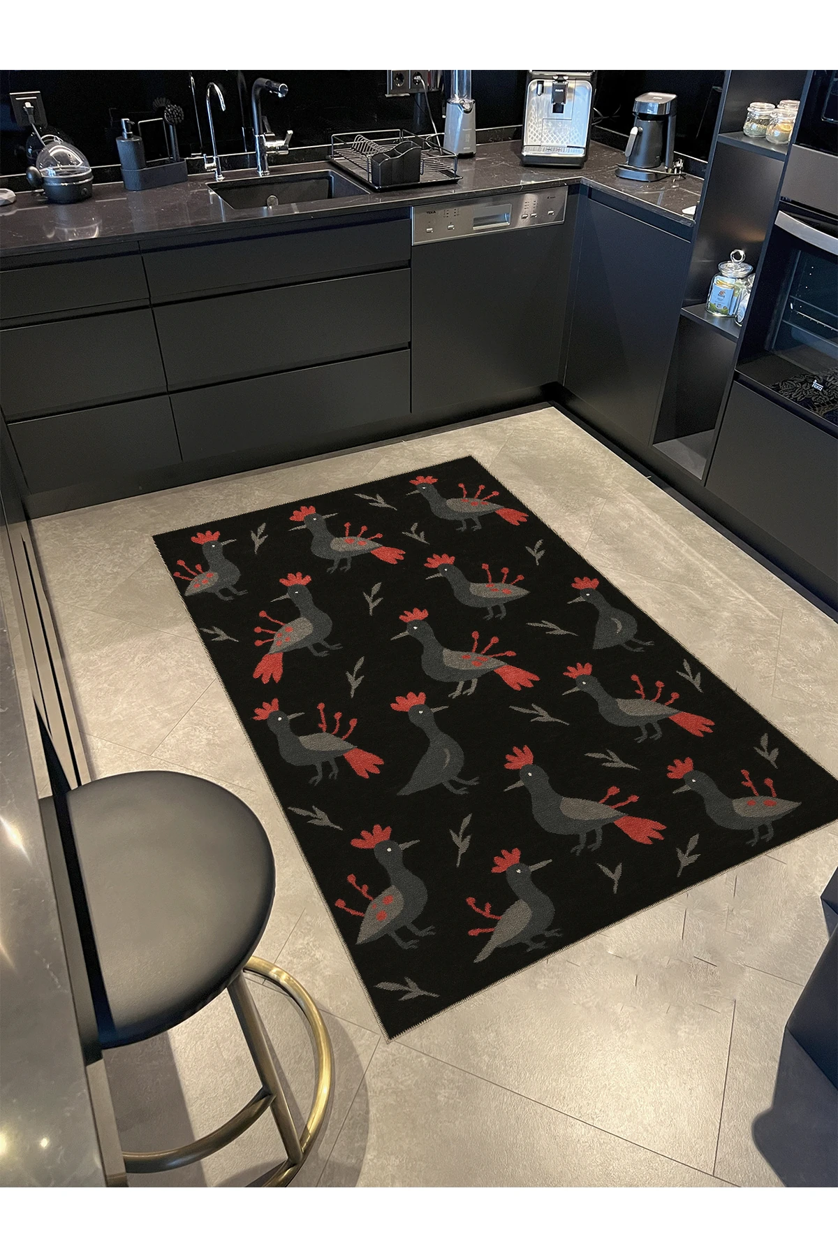 MOSSO Kuş Temalı Desenli Modern Dekoratif Halı mosso432