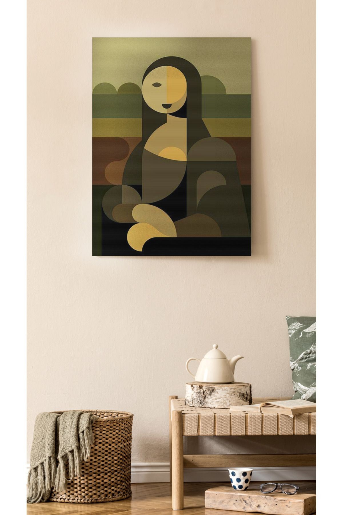 Kanvas Tablo Mona Lisa Temalı Desenli Temalı Tablo