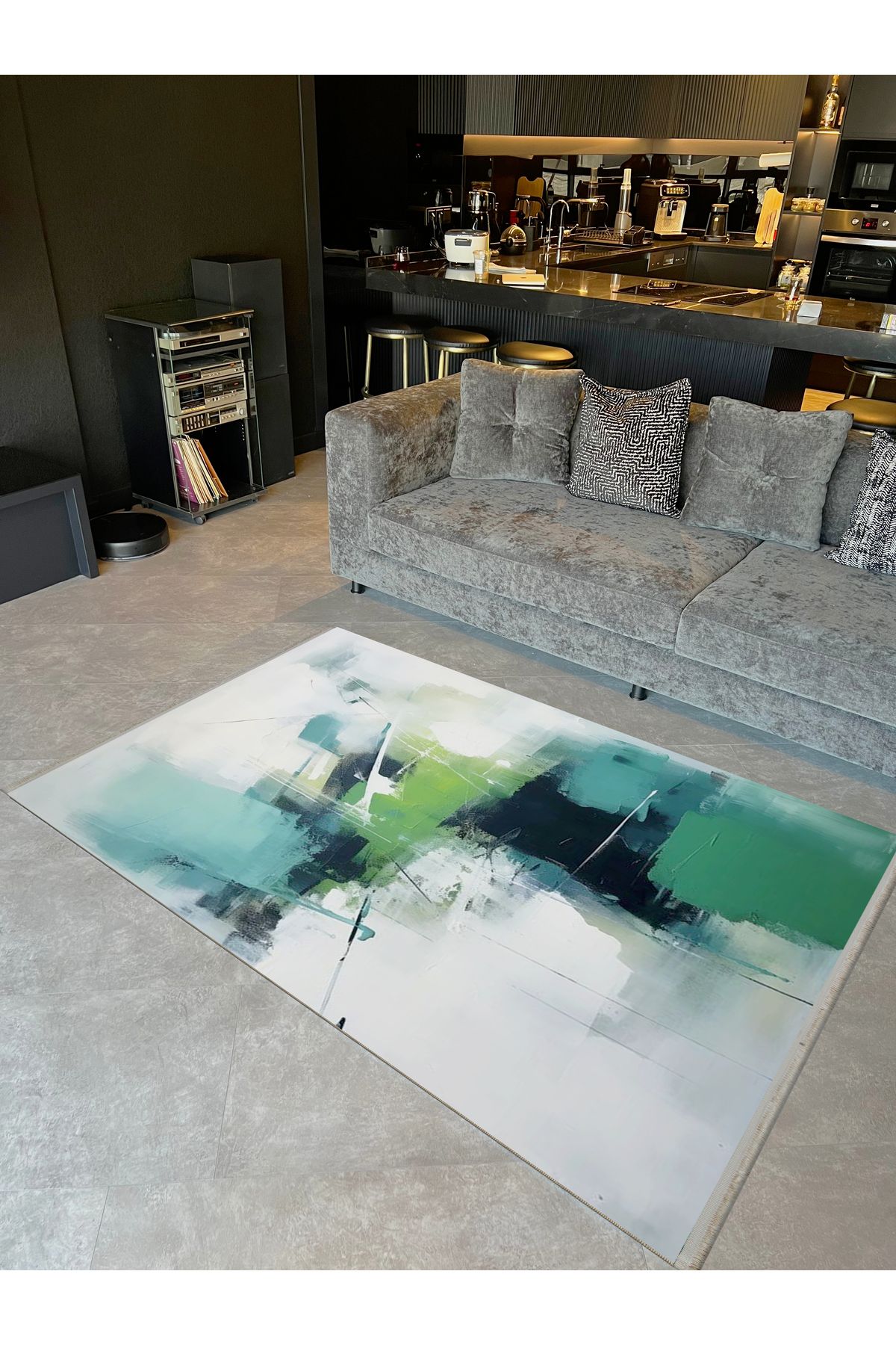 Yılmaz Koleksiyonu Pastel Tonlarda Soyut Abstract Desenli Kreatif Modern Dekoratif Halı 19