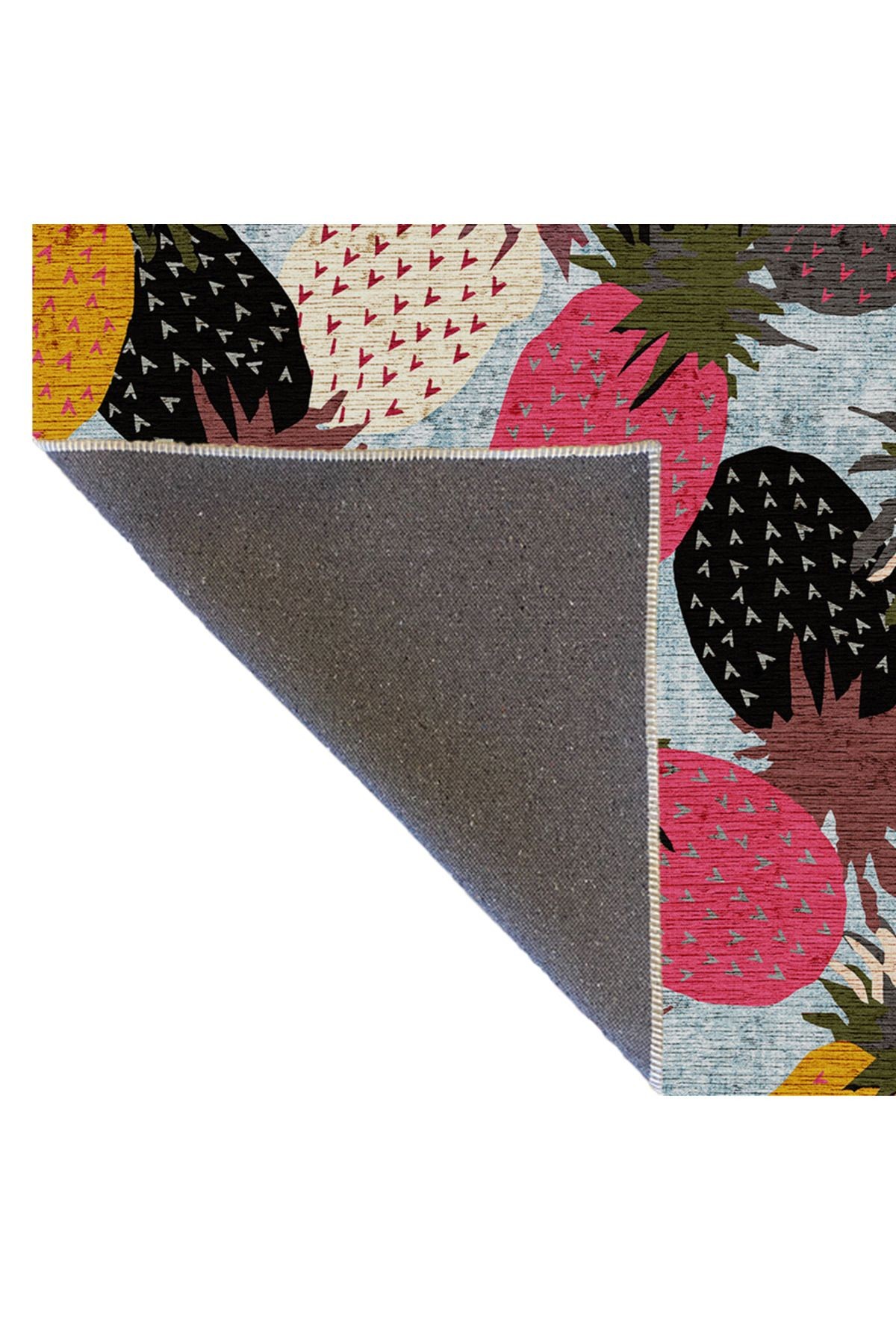 Mira Çok Renkli Ananas Desenli Modern Dekoratif Halı Mira 1564