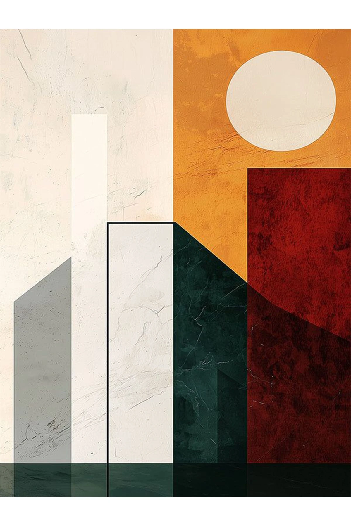 Kubilay Koleksiyonu Çok Renkli Soyut Geometrik Detaylı Desenli Dokuma Taban Modern Dekoratif Halı 29