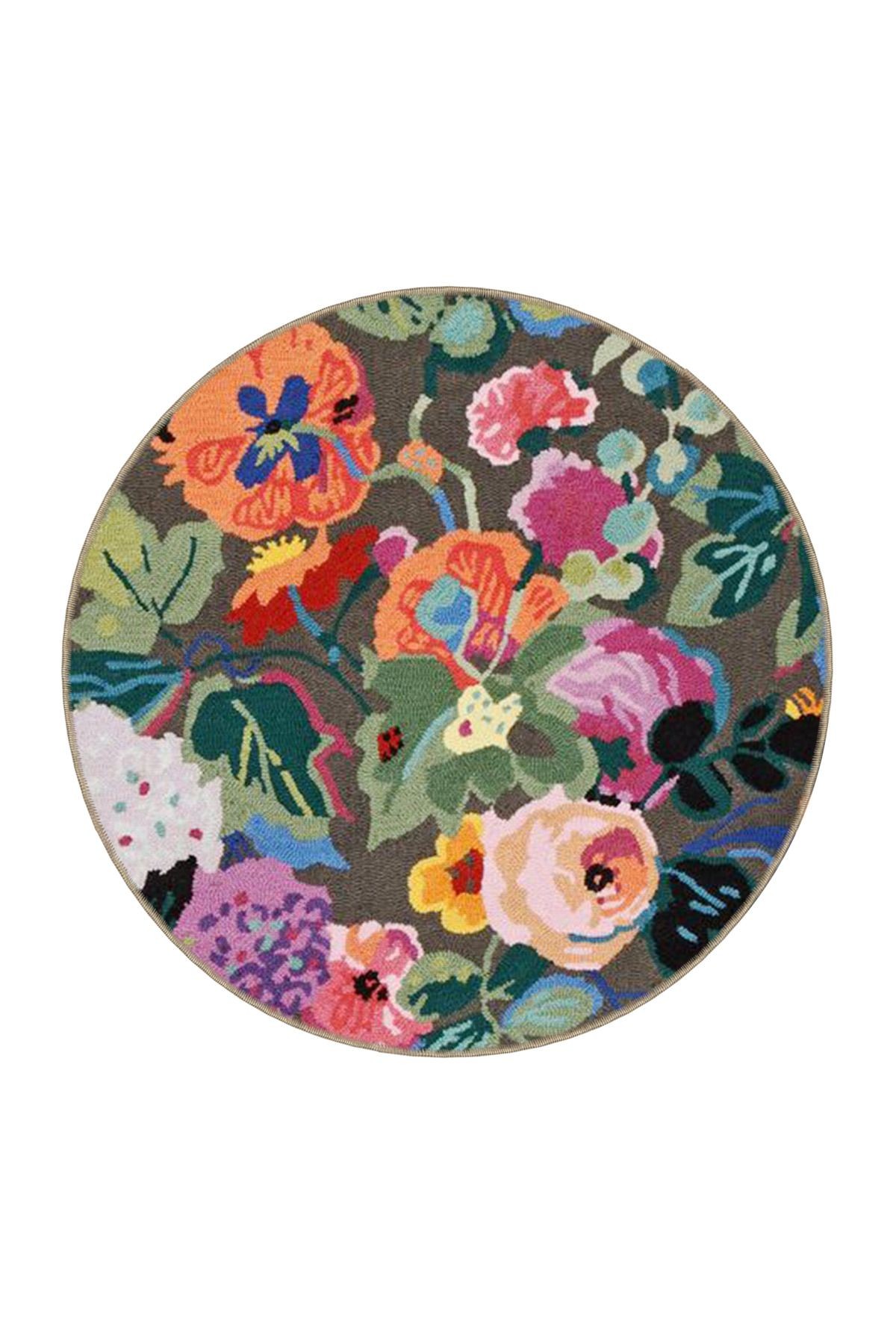 Çok Renkli Karma Floral Çiçek ve Gül Desenli Kreatif Modern Dekoratif Halı 3625
