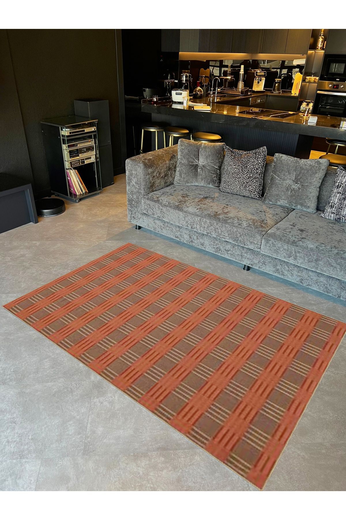 Ametist Serisi Kahve Bej Tonlar Patchwork Detaylı Desen Dokuma Taban Modern Dekoratif Halı ametist54