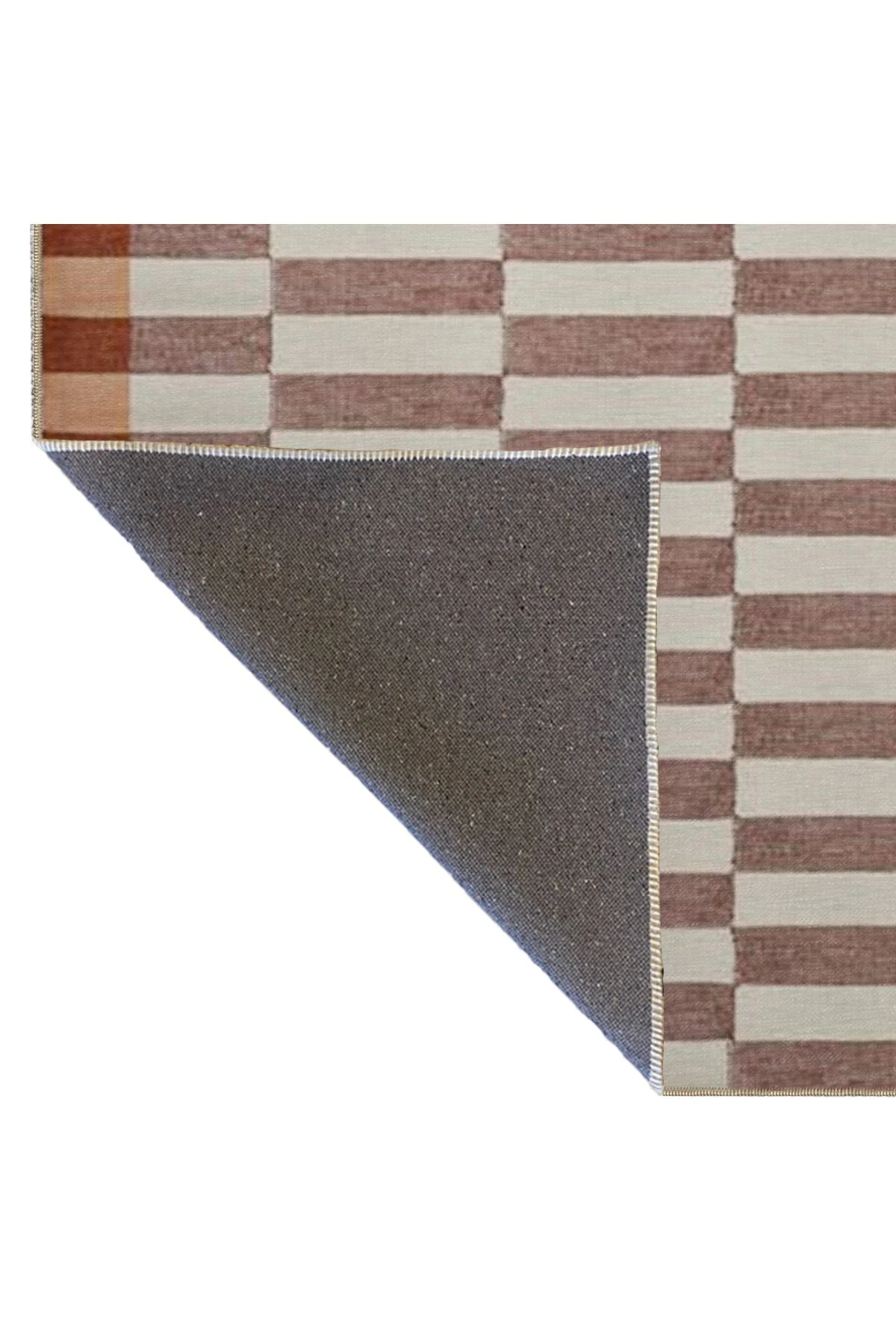 Kahverengi Kırmızı Geometrik Desenli Dekoratif Halı 4191