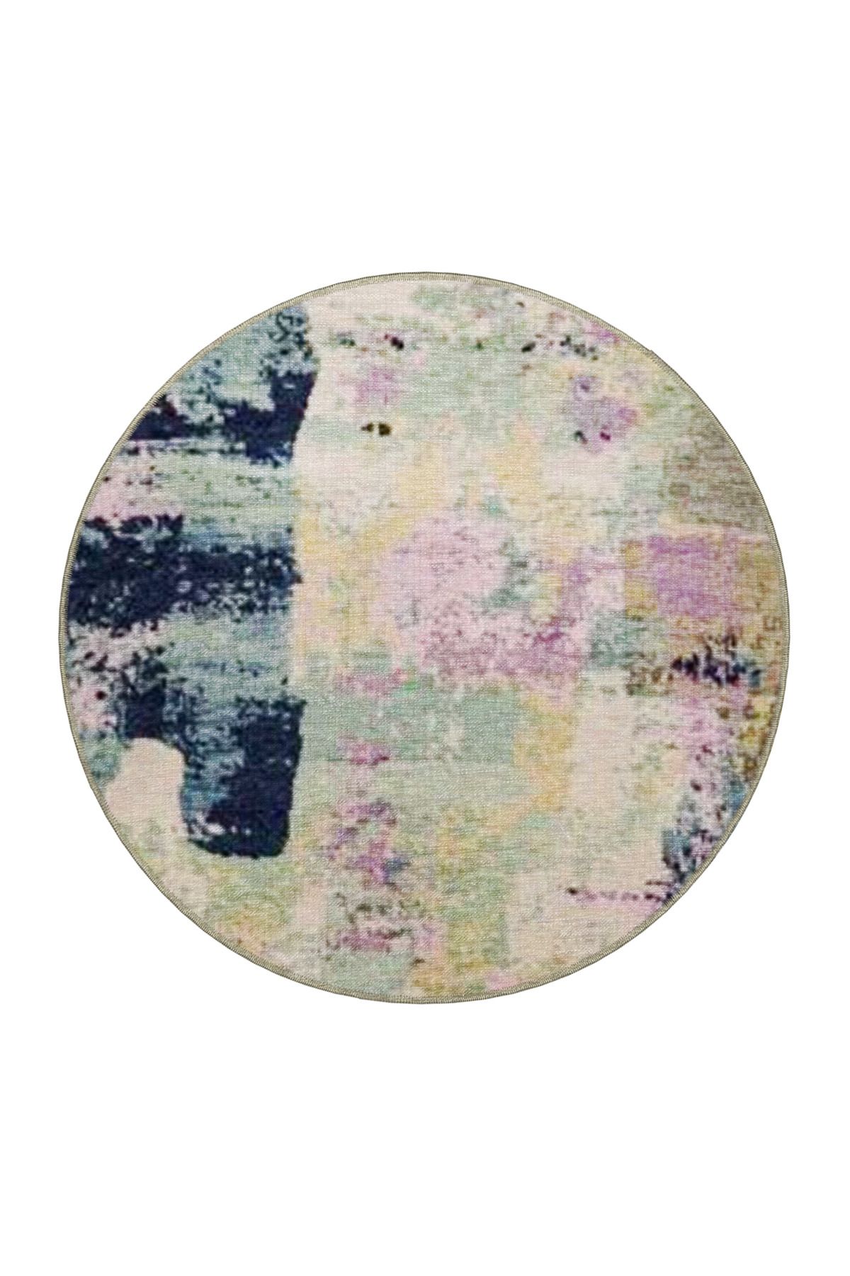 Açık Ton Çok Renkli Soyut Desenli Kreatif Modern Dekoratif Halı 4608