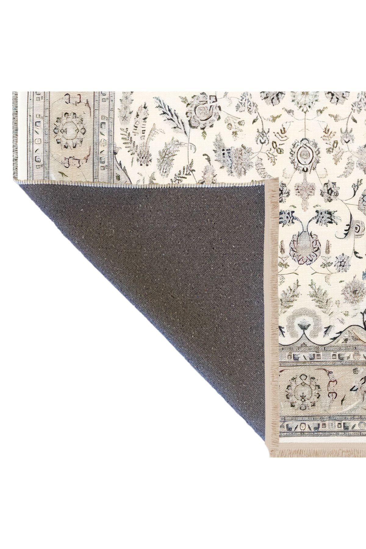 Bej Pudra Temalı Geleneksel Motif Etnik Desenli Kreatif Vintage Dekoratif Halı 2400