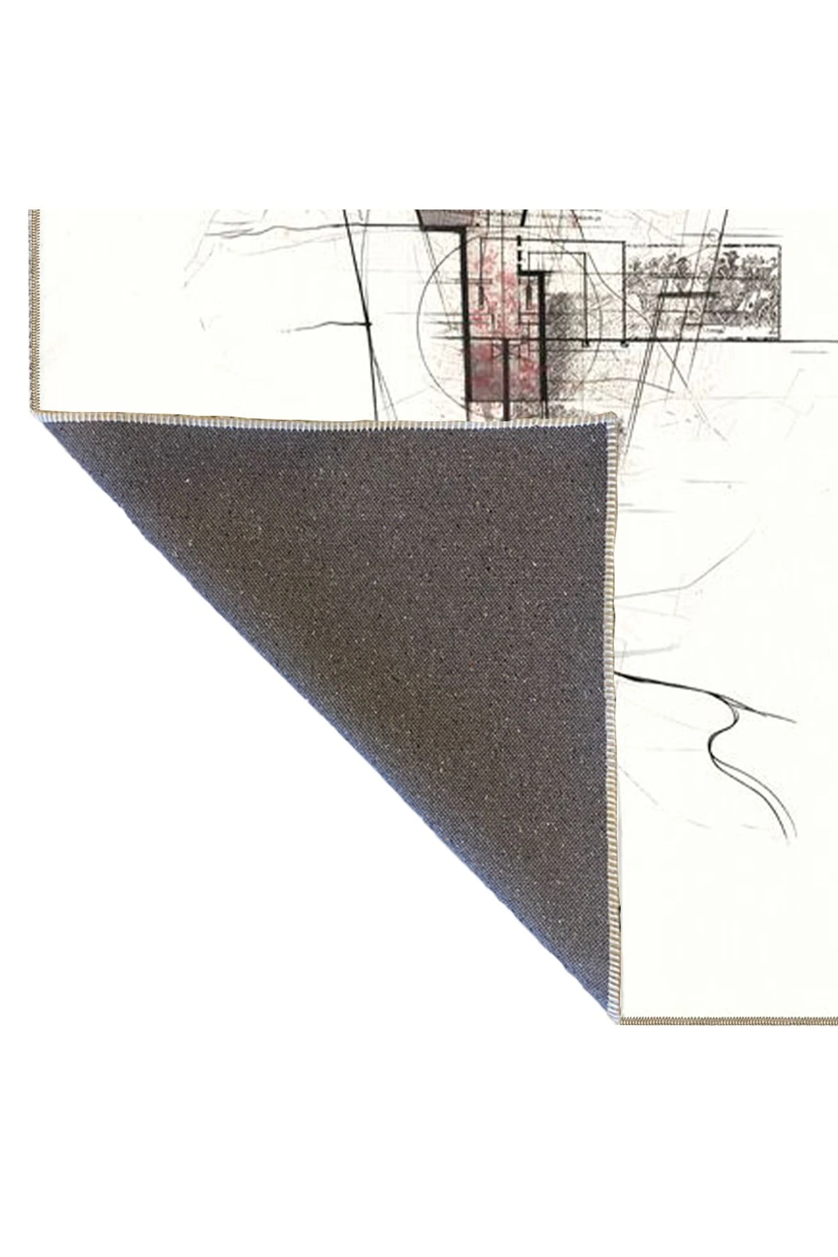 Krem Müzikal Temalı Boyalı Desenli Dekoratif ve Yıkanabilir Halı miravip9333