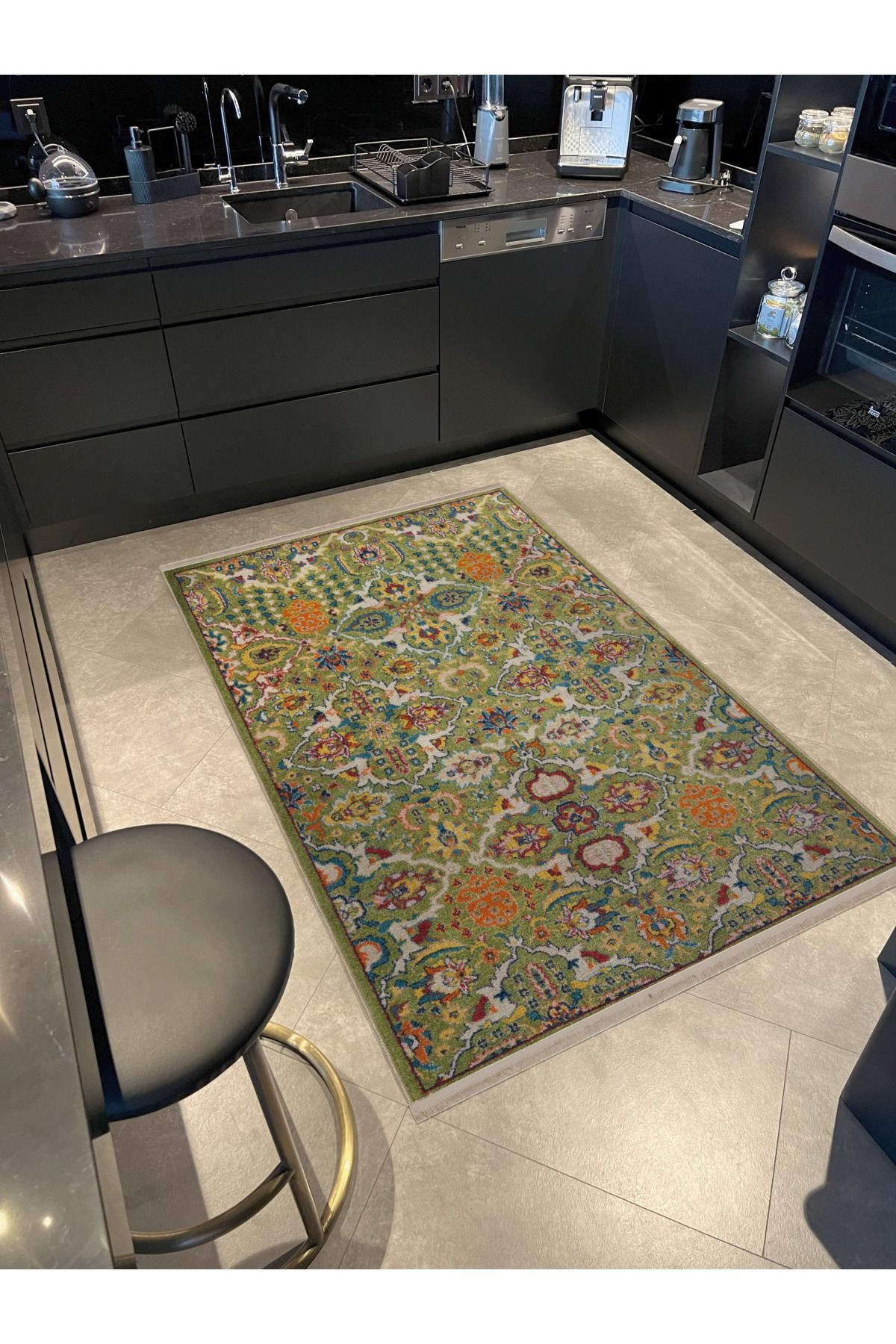 Açık Ton Çok Renkli Geleneksel Motif Etnik Desenli Vintage Dekoratif Halı 2769