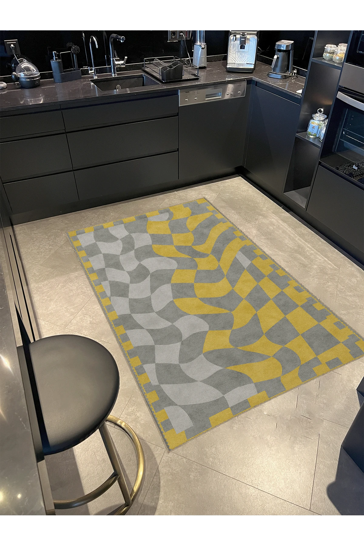 MOSSO Dama Temalı Desen Modern Dekoratif Halı mosso477