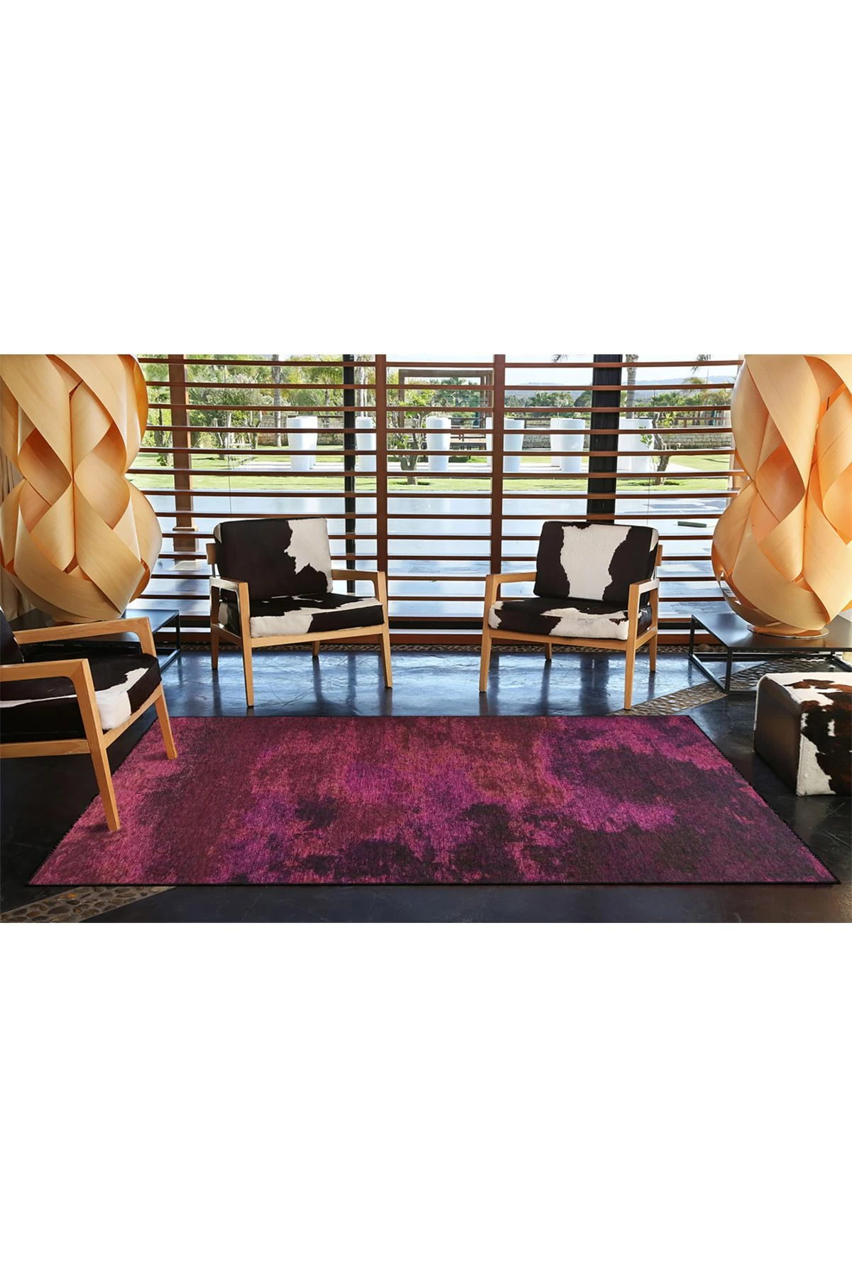 Mor Modern Desenli Dekoratif Halı miravip939