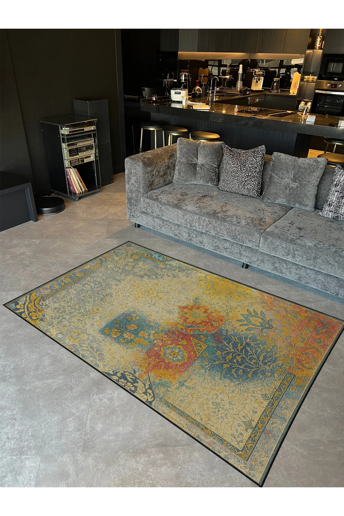 MOSSO Soluk Çok Renkli Dağınık Desenli Modern Dekoratif Halı mosso417