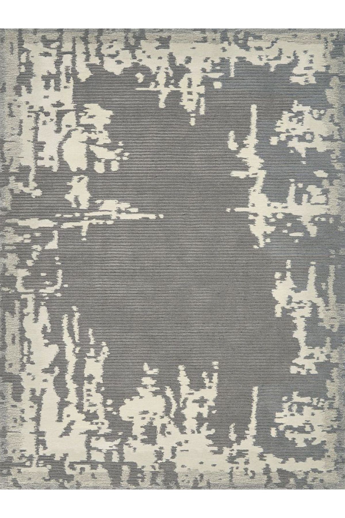 Güney Koleksiyonu Gri Temalı Soyut Abstract Desenli Kreatif Modern Dekoratif Halı 22