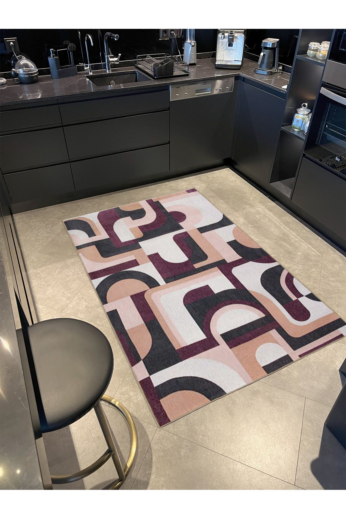 Kahverengi Temalı Geometrik Dokuma Taban miravip841