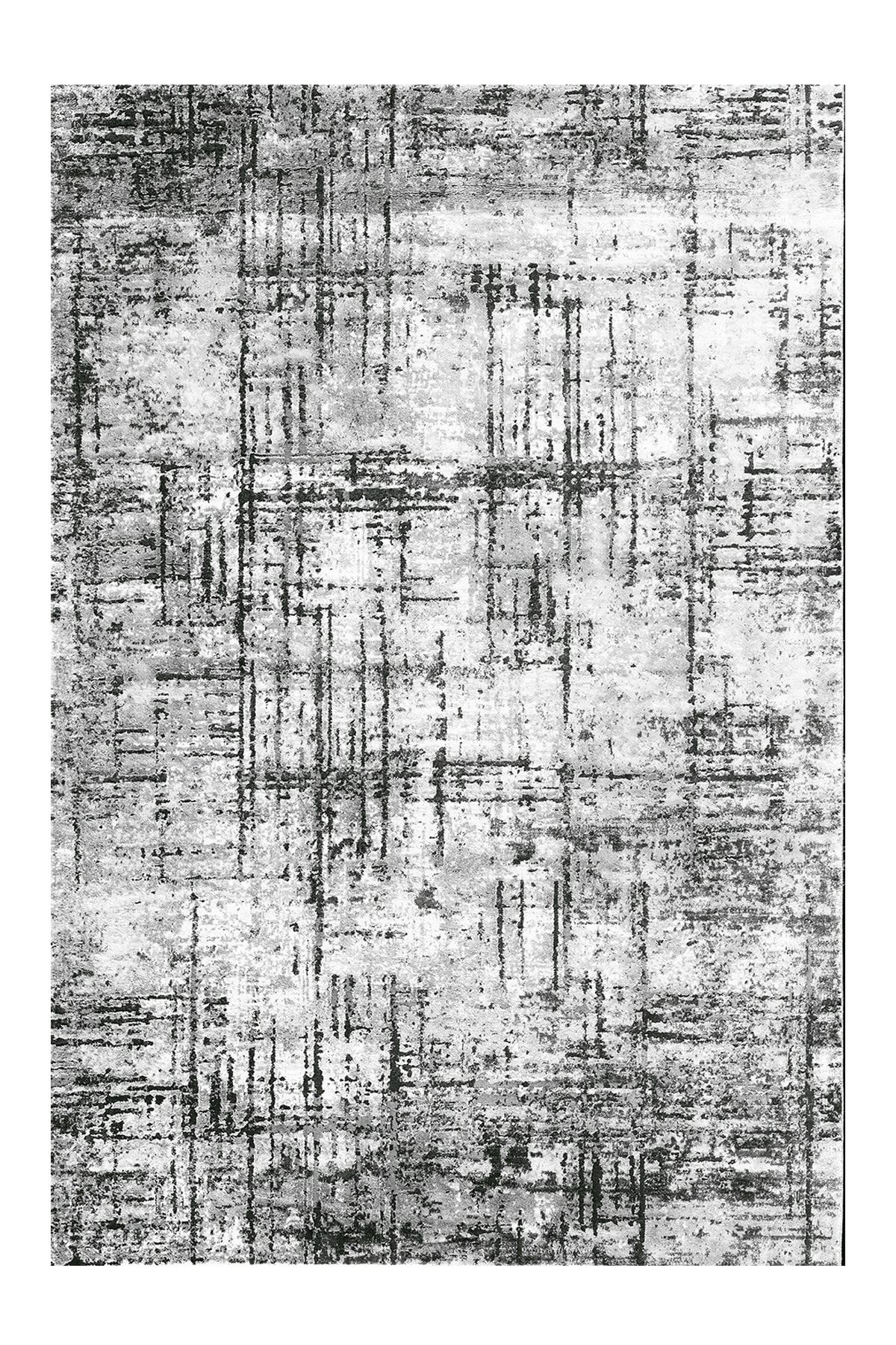 Mira Füme Antrasit Gri Çizgili Modern Dokuma Taban Halı Mira 1333