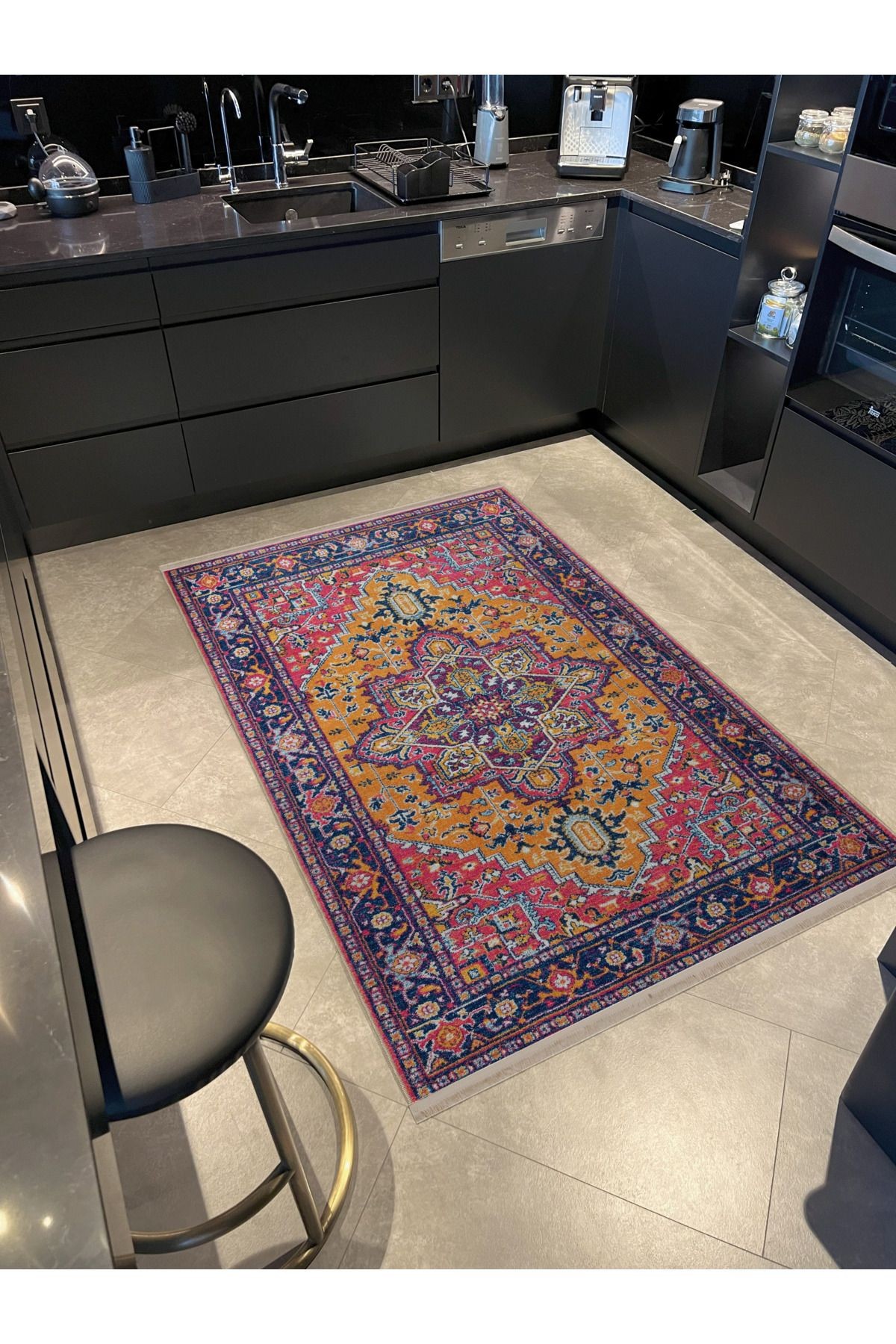 Çok Renkli Geleneksel Motif Etnik Desenli Kreatif Vintage Dekoratif Halı 2765