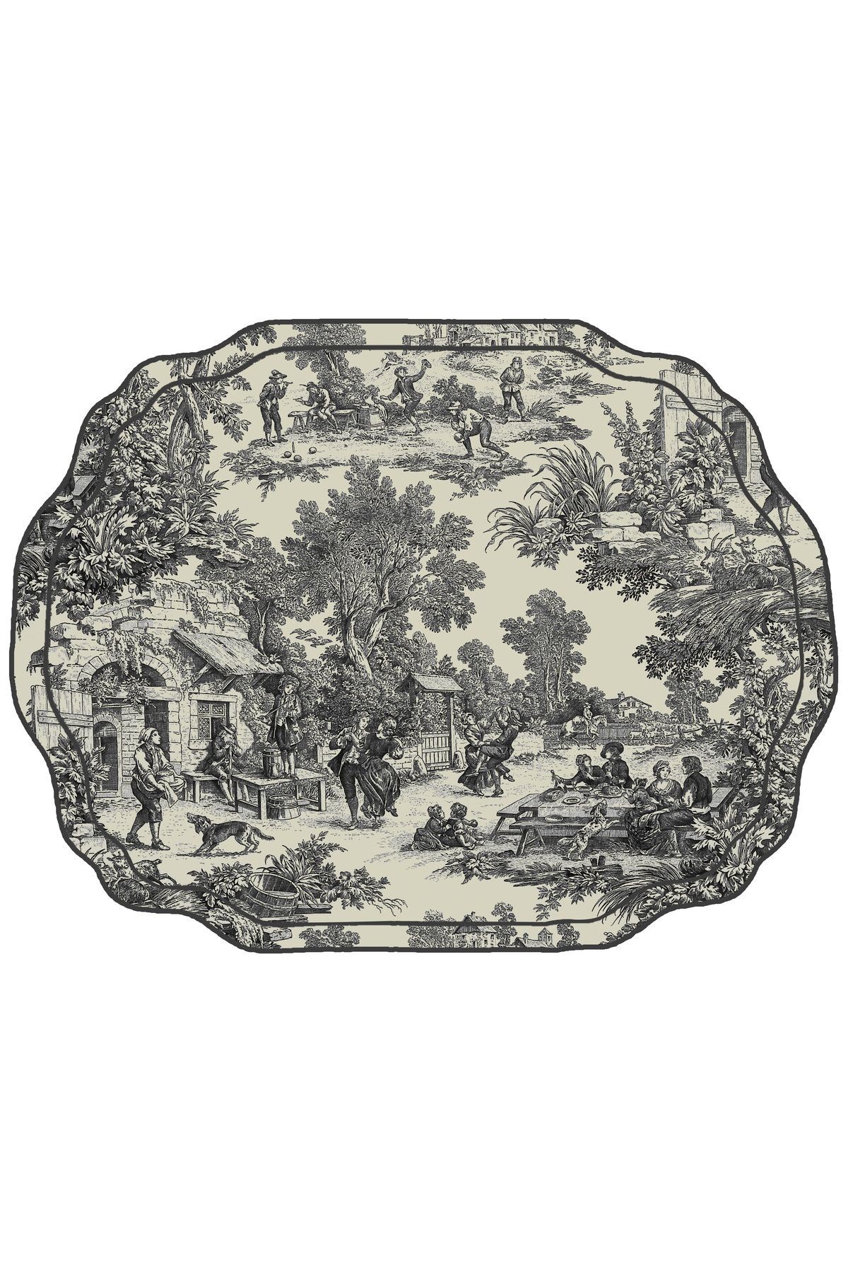 Série Vintage Noir Beige Siyah Bej Desenli  Dokuma Taban Dekoratif Halı vintage01
