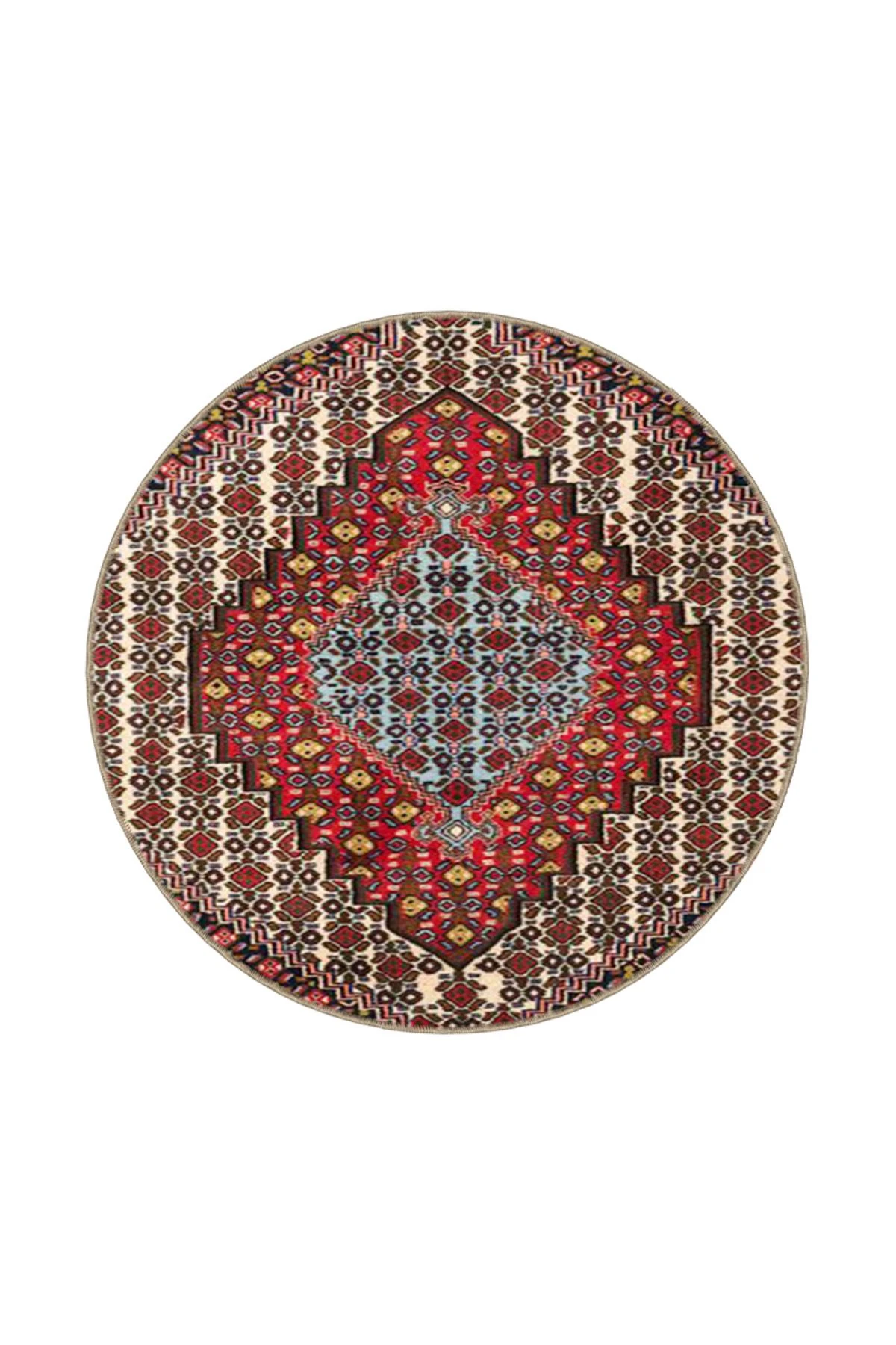 Kahverengi Tonlarında Geleneksel Desenli Modern Dekoratif Halı 4479