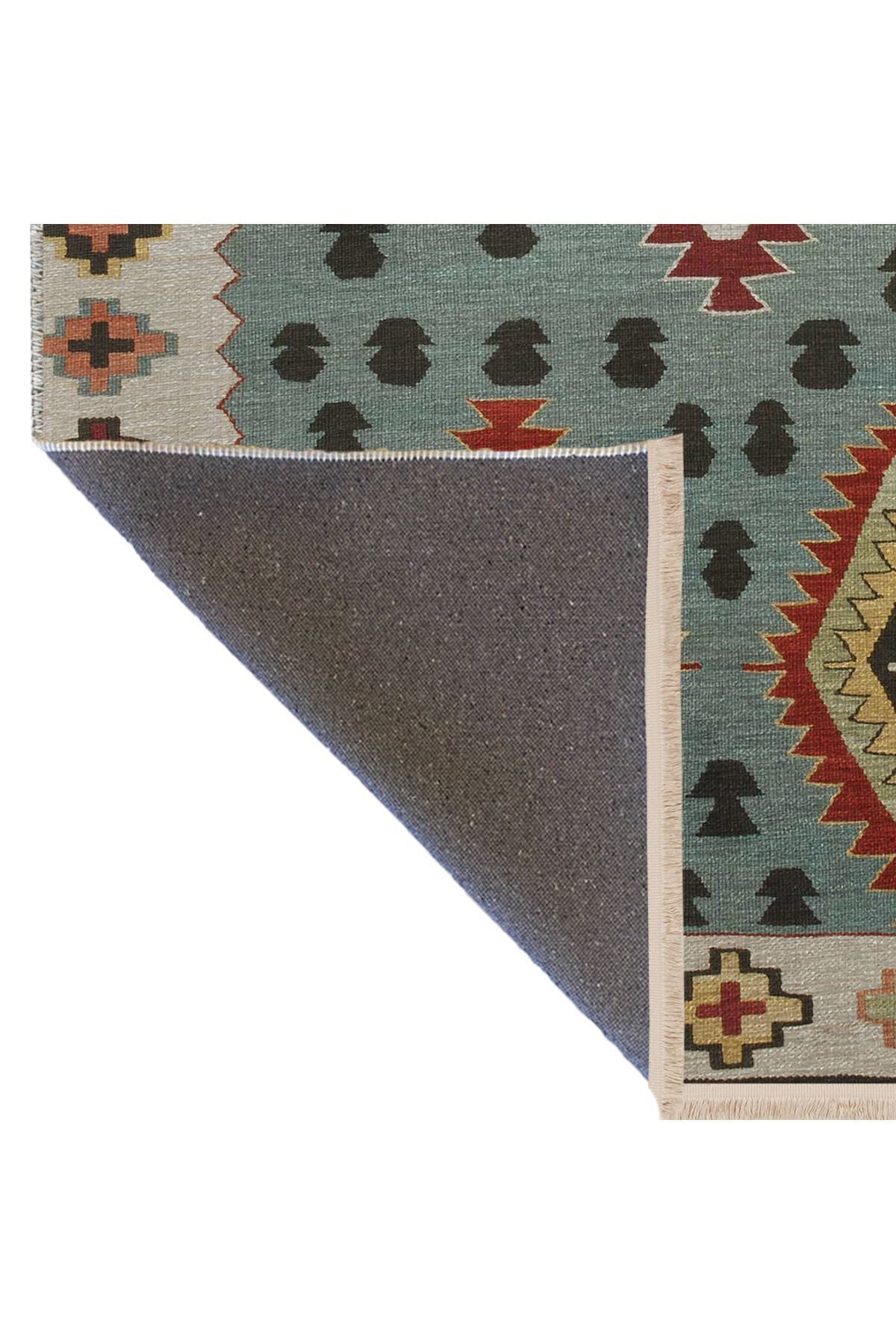 Çok Renkli Geleneksel Motif Etnik Desenli Kreatif Vintage Dekoratif Halı 2684
