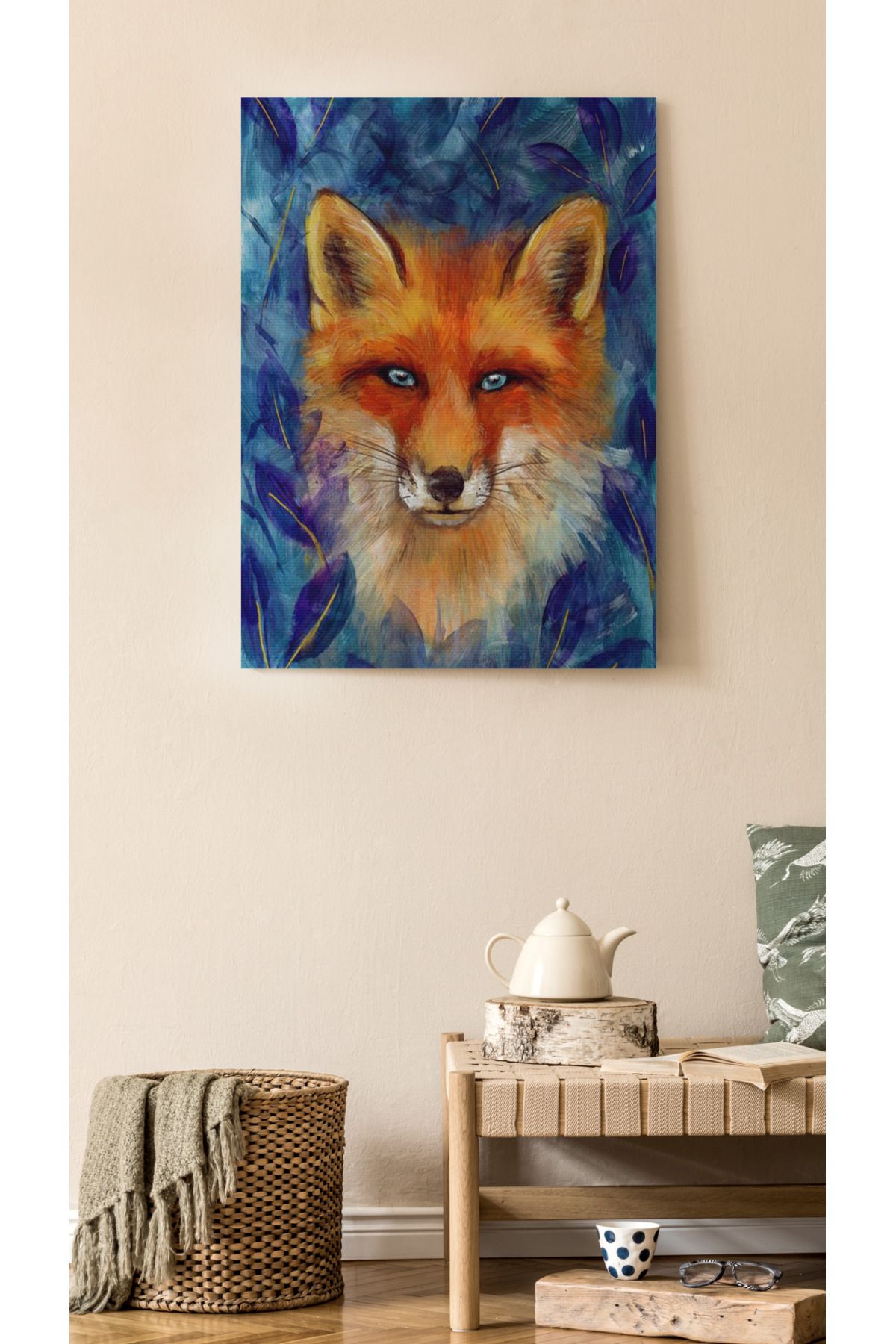 Kanvas Tablo Tilki Desenli Temalı Tablo