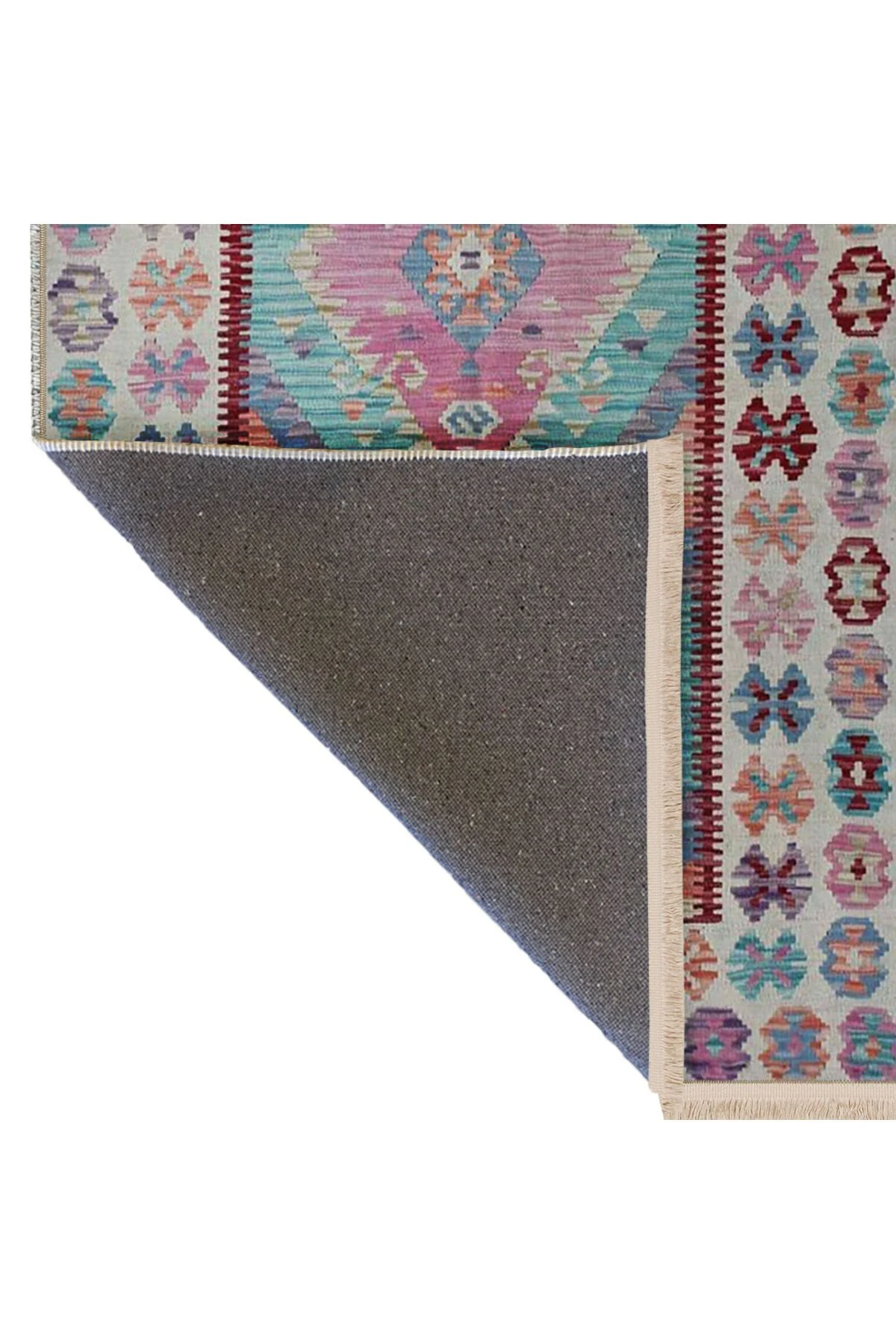 Emre Koleksiyonu Açık Renkli Tonlar Geleneksel Motif Desenli Dokuma Taban Vintage Dekoratif Halı 15