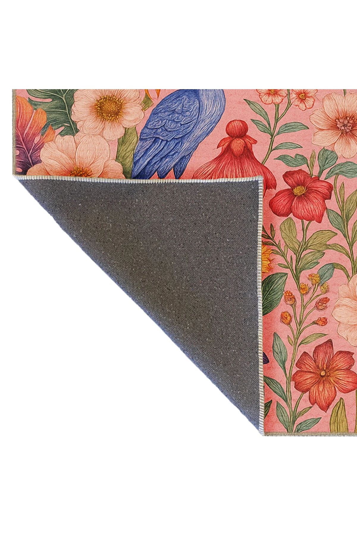 MOSSO Çiçek Motifli Desen Dokuma Taban Vintage Dekoratif Halımosso922