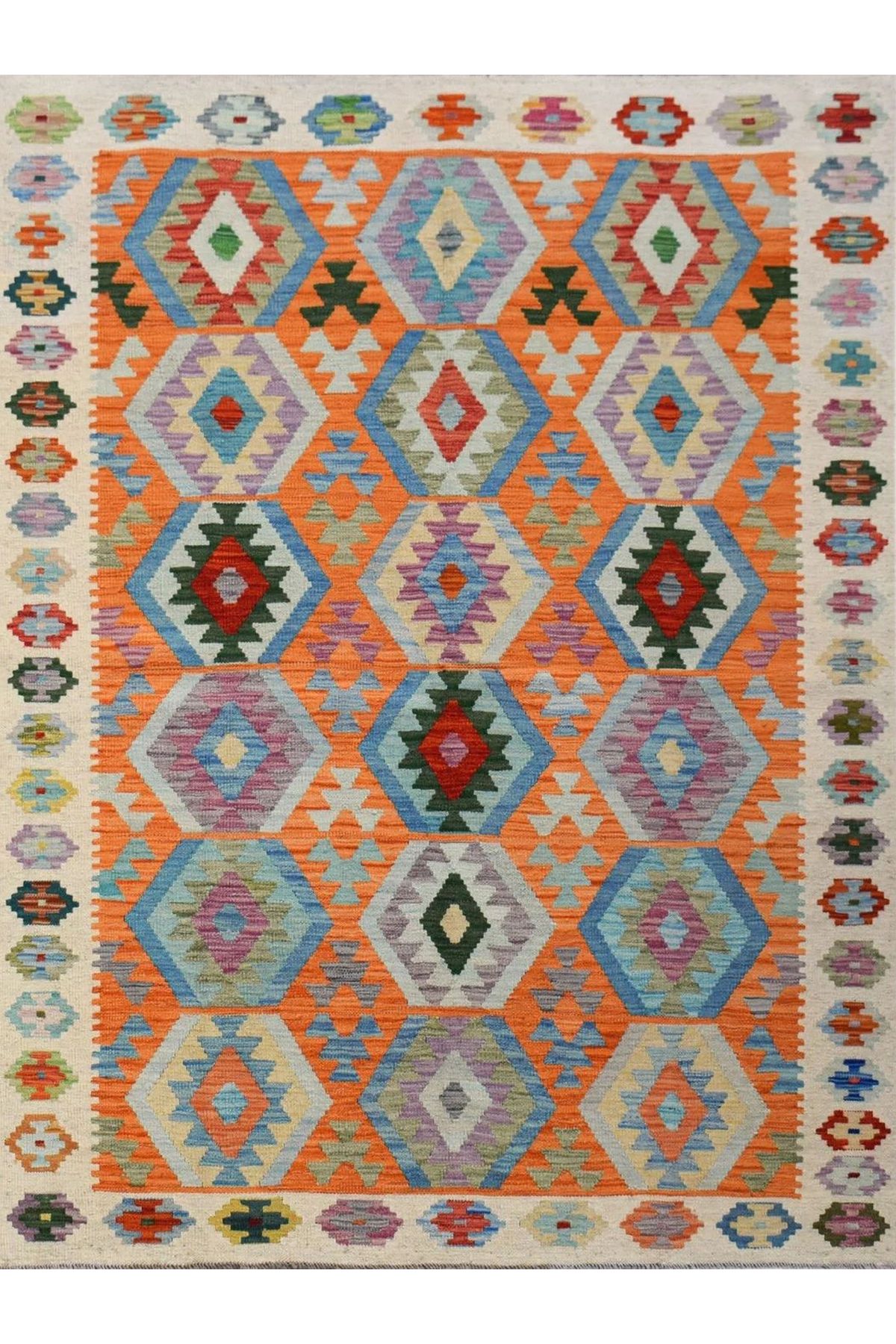 Mete Koleksiyonu Çok Renkli İskandinav Detaylı Geometrik Desenli Modern Dekoratif Halı 15