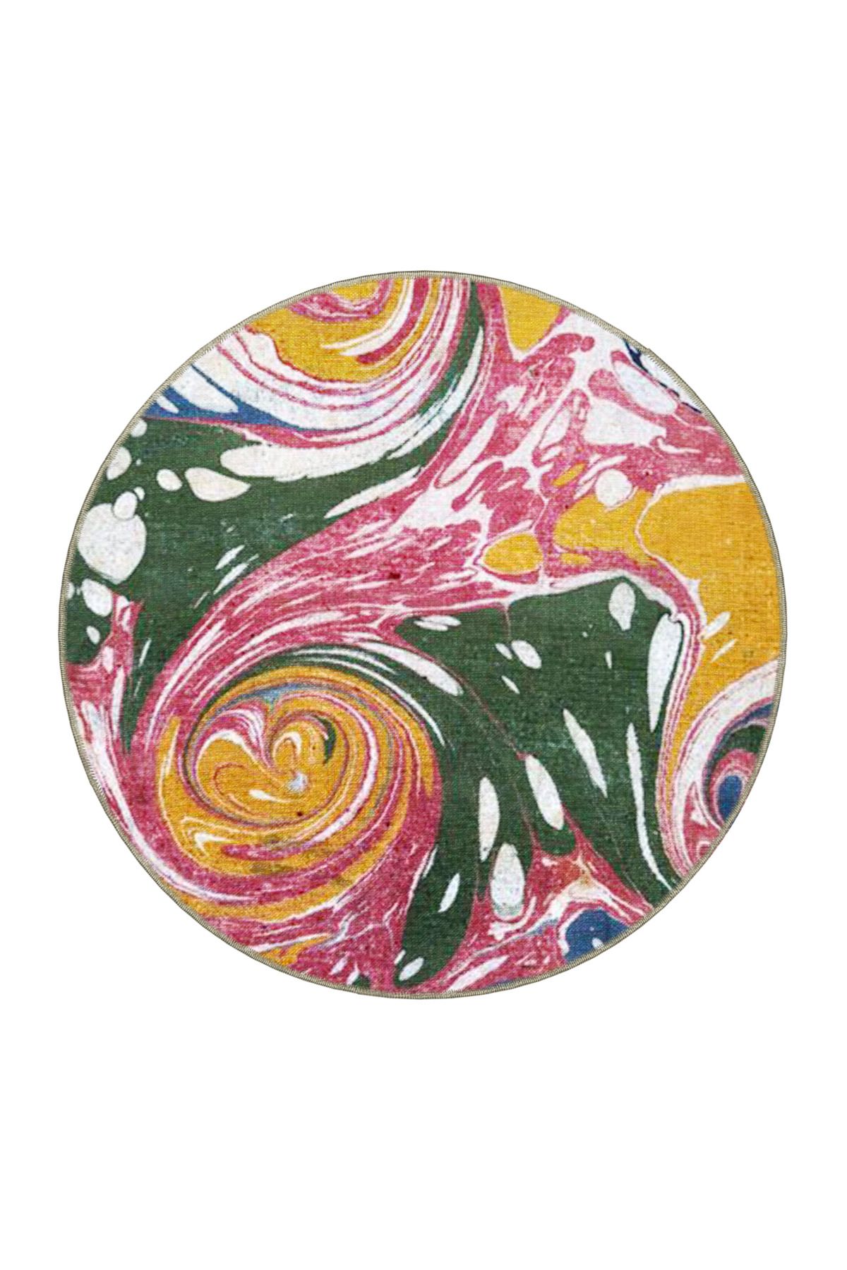 Çok Renkli Spiral Soyut Desenli Kreatif Modern Dekoratif Halı 4733