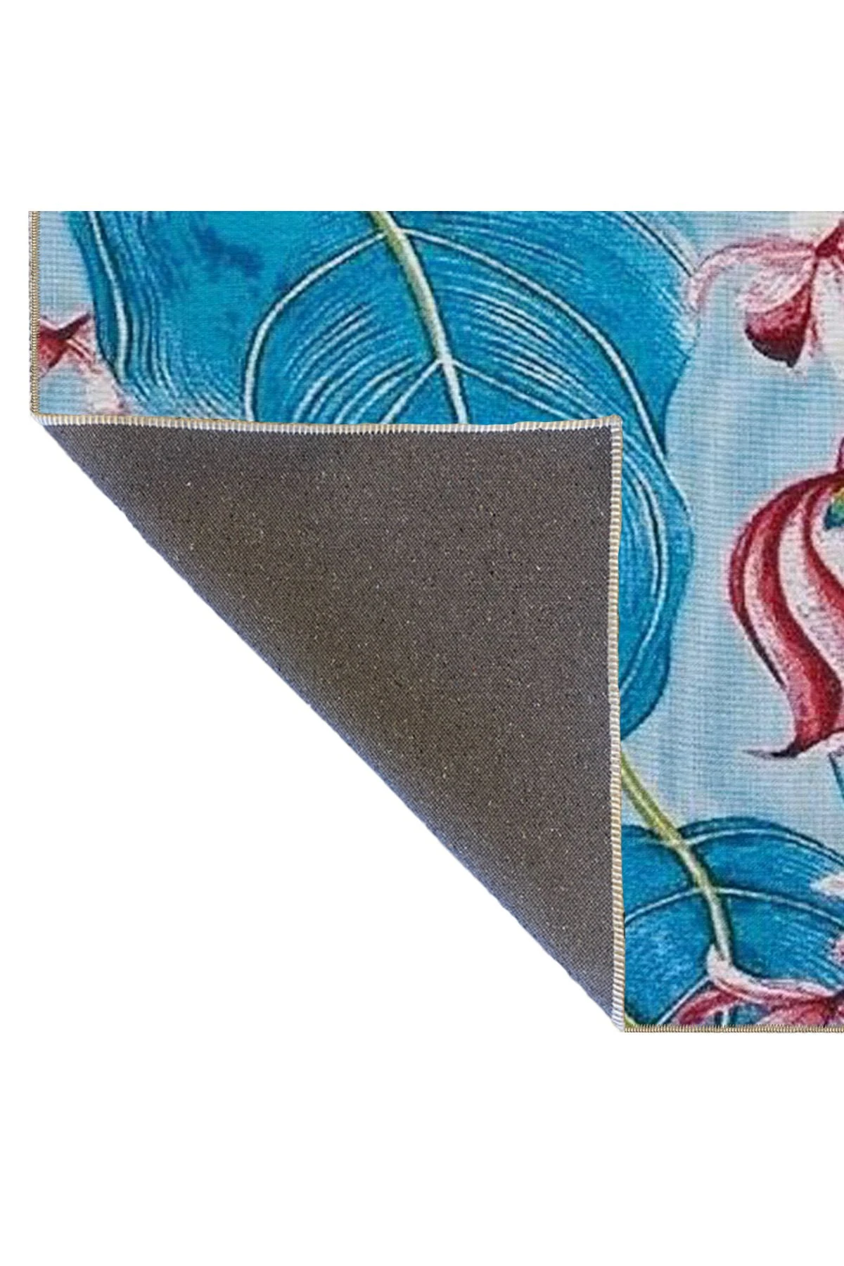 Mavi Yaprak Desenli Dokuma Taban miravip670