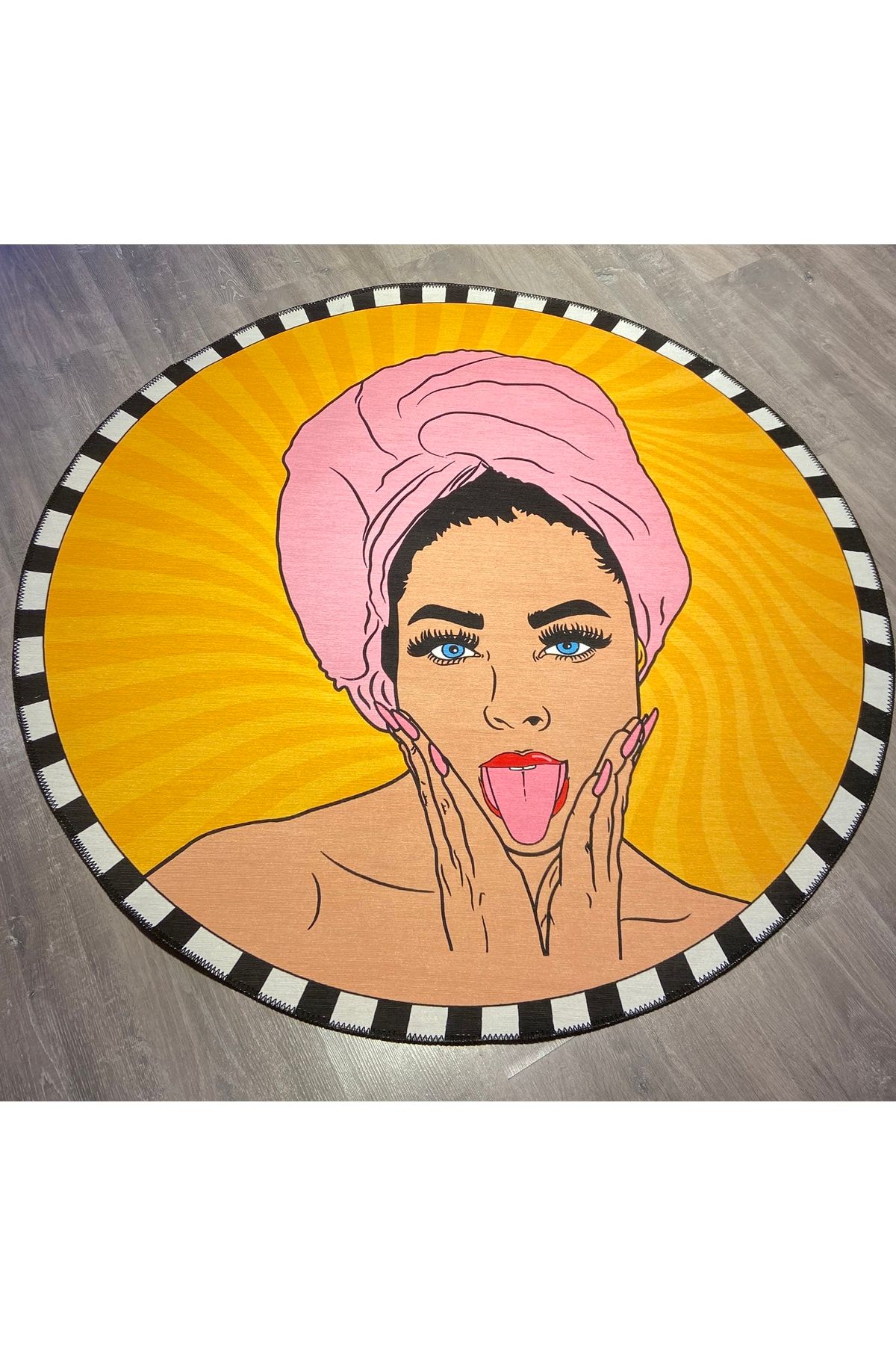 Mira 837 Desenli Dekoratif Yıkanabilir Yuvarlak Halı