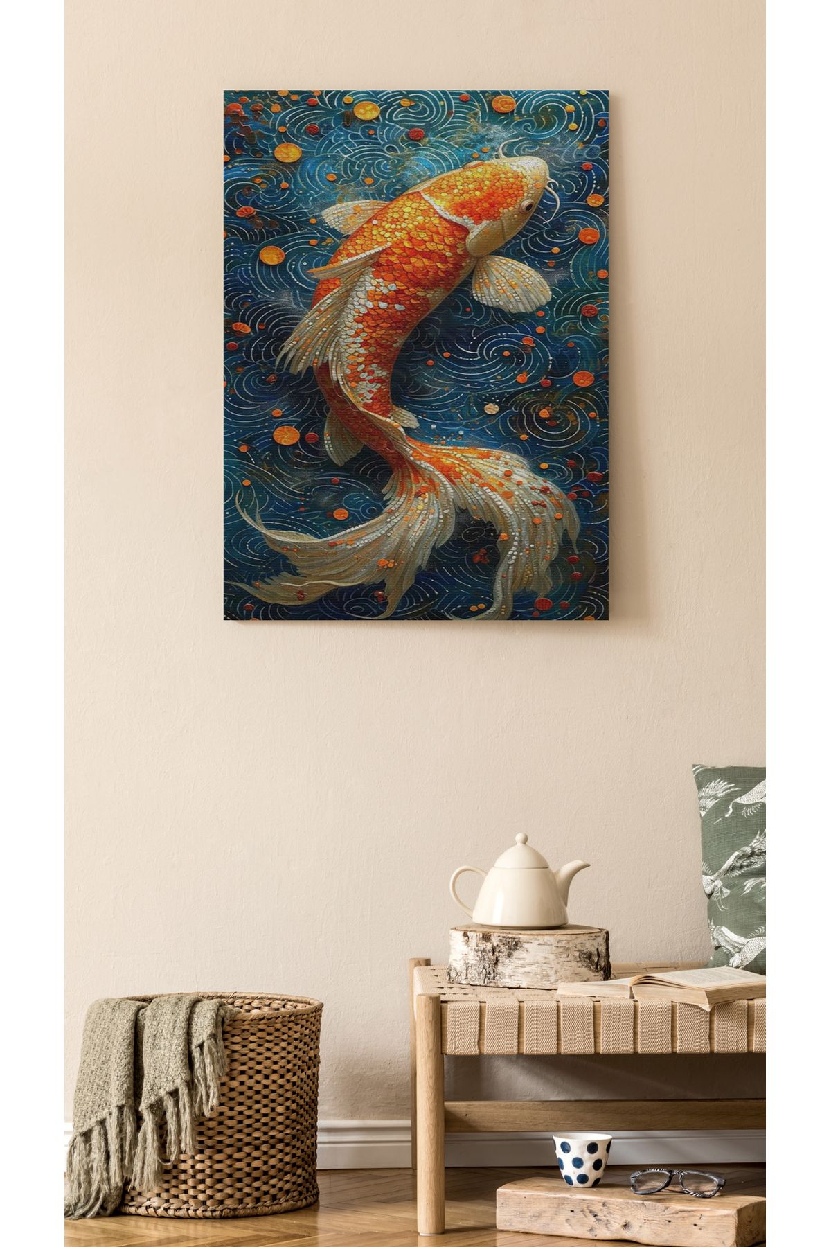 Kanvas Tablo Turuncu Renkli Balık Animal Tablo Temalı Tablo