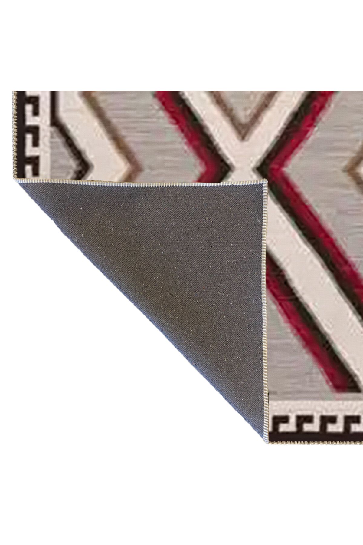 Gri Temalı Karma Geometrik Desenli Vintage Dekoratif Halı 3520